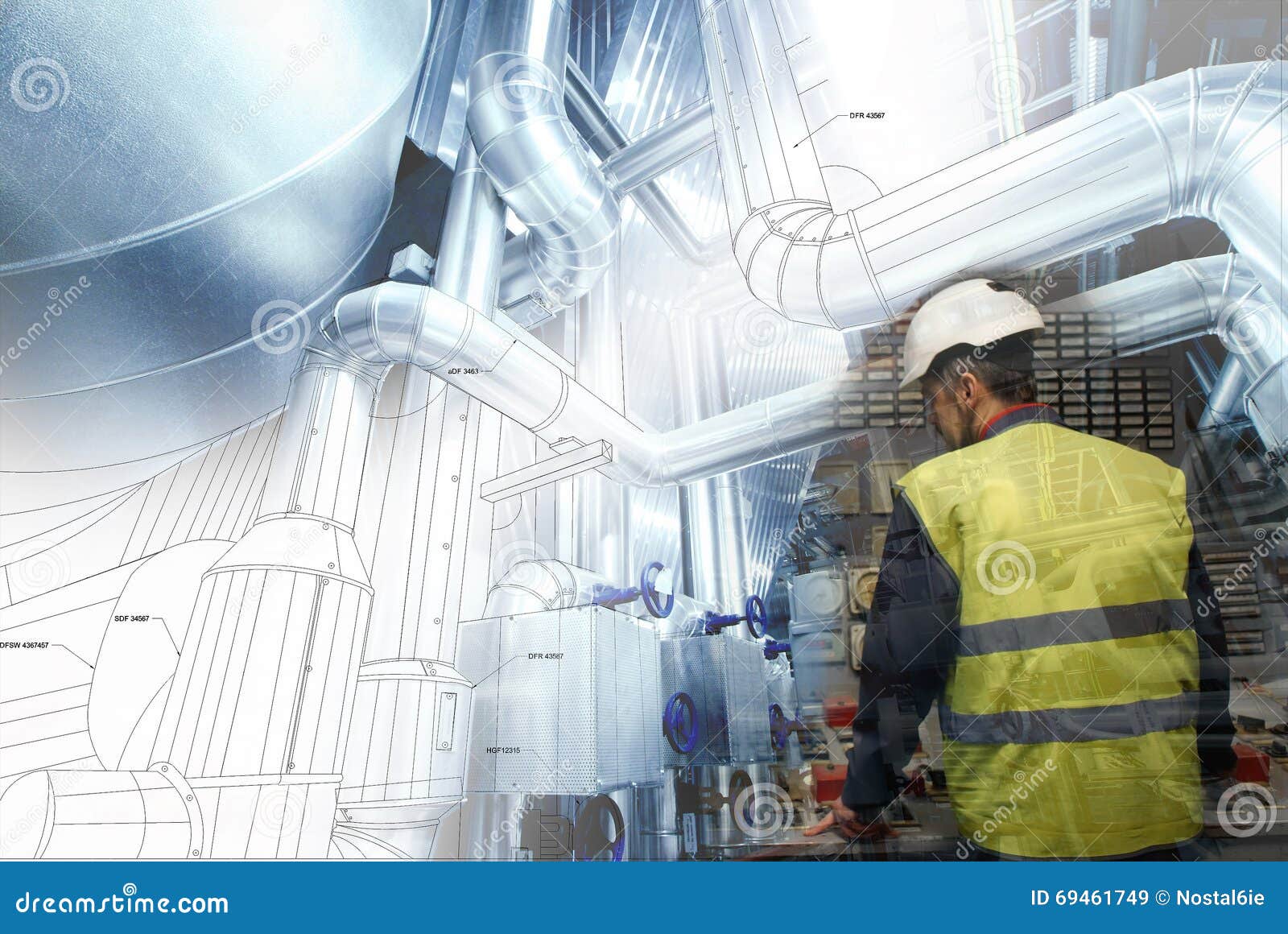 Engineering Man Working on Power Plant As Operator Stock Image Image