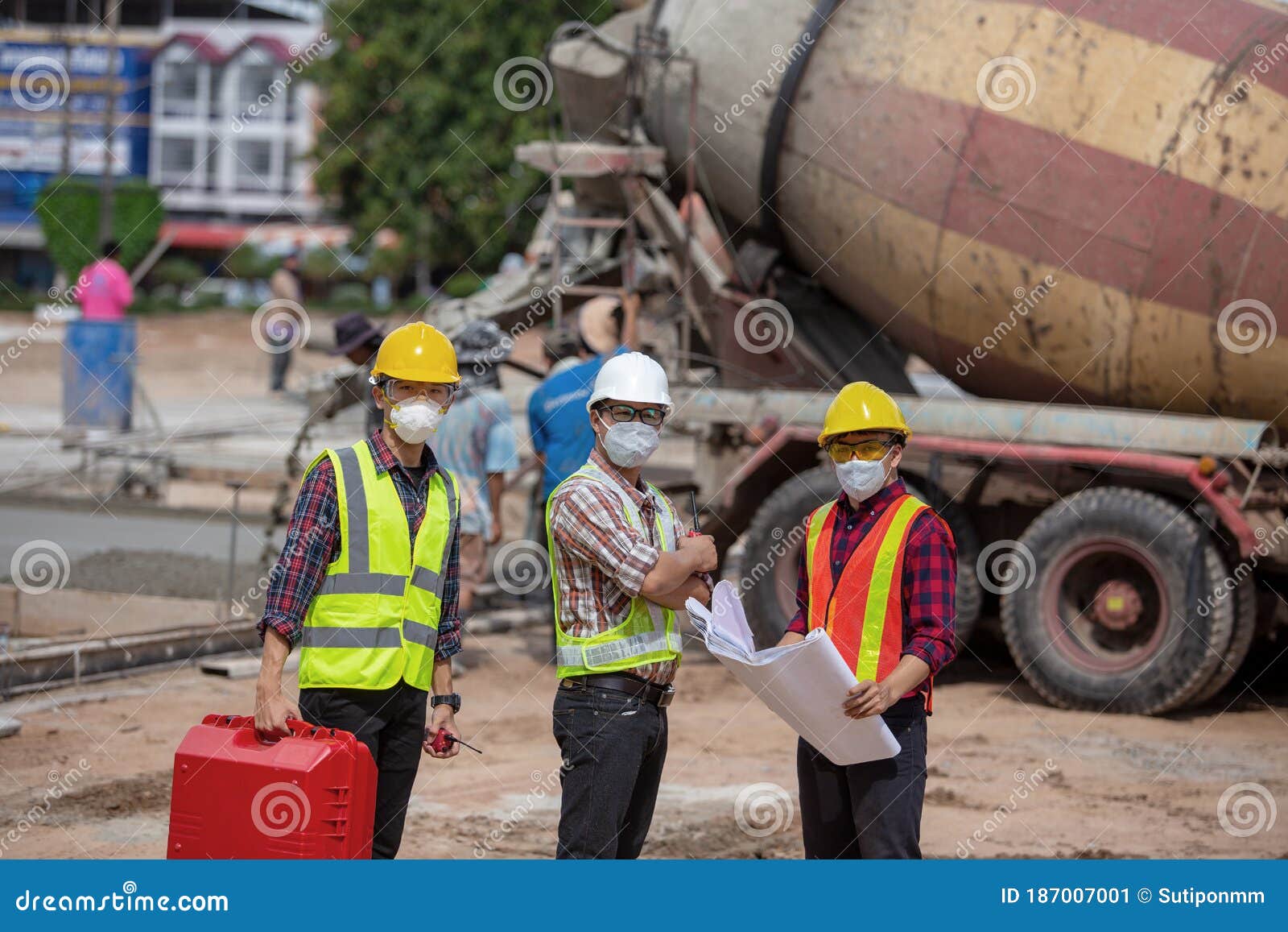 The Engineering Team On The Construction Site Stock Image Image Of