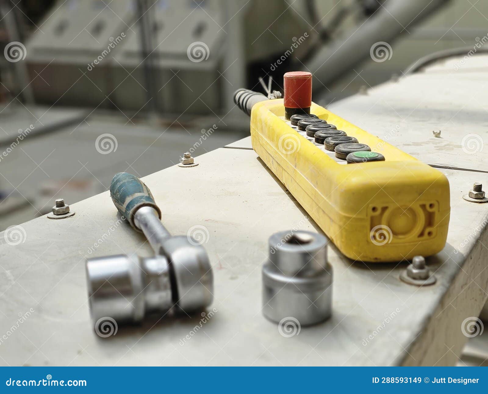 The Engineering Tools with a Remote Controller Stock Image Image of