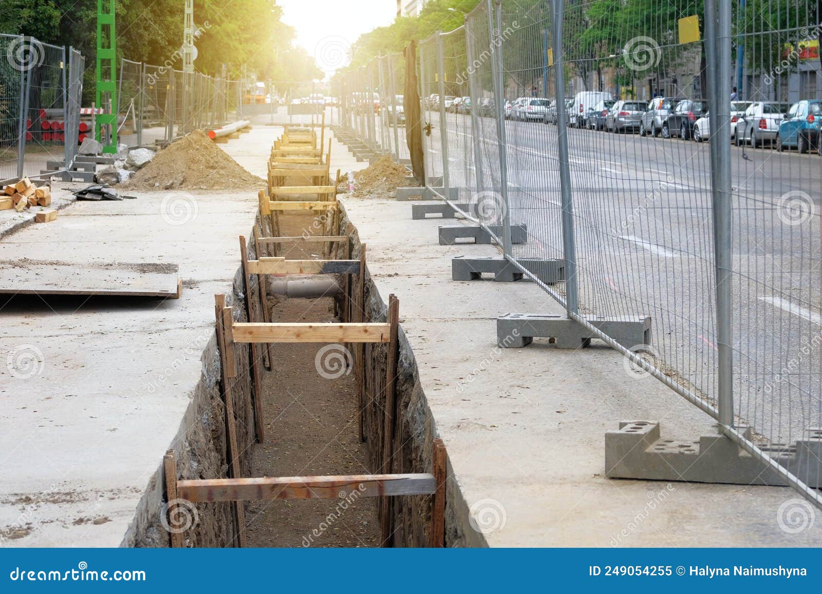 Engineering Works. Repair of Urban Underground Communications. Laying ...