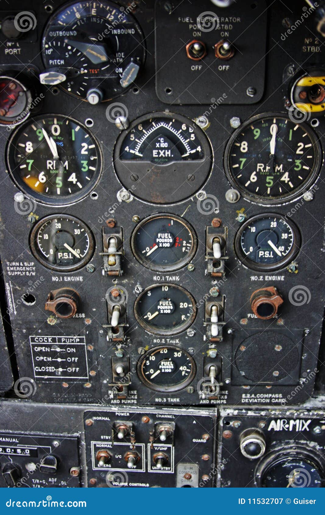 Engineers Control Panel From Bomber Aircraft Stock ... aircraft fuel filters 