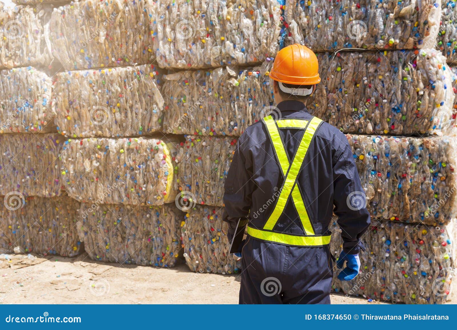 Engineers are Sorting Out Recycled Plastic Waste. Engineer Looking
