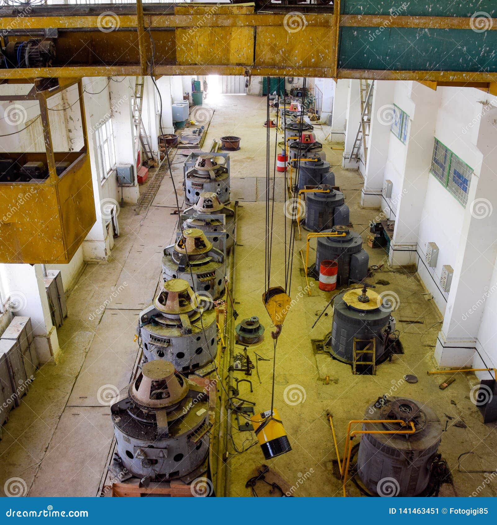 Engines Water Pumps at a Water Pumping Station. Pumping Irrig Image - Image motor, electric: 141463451