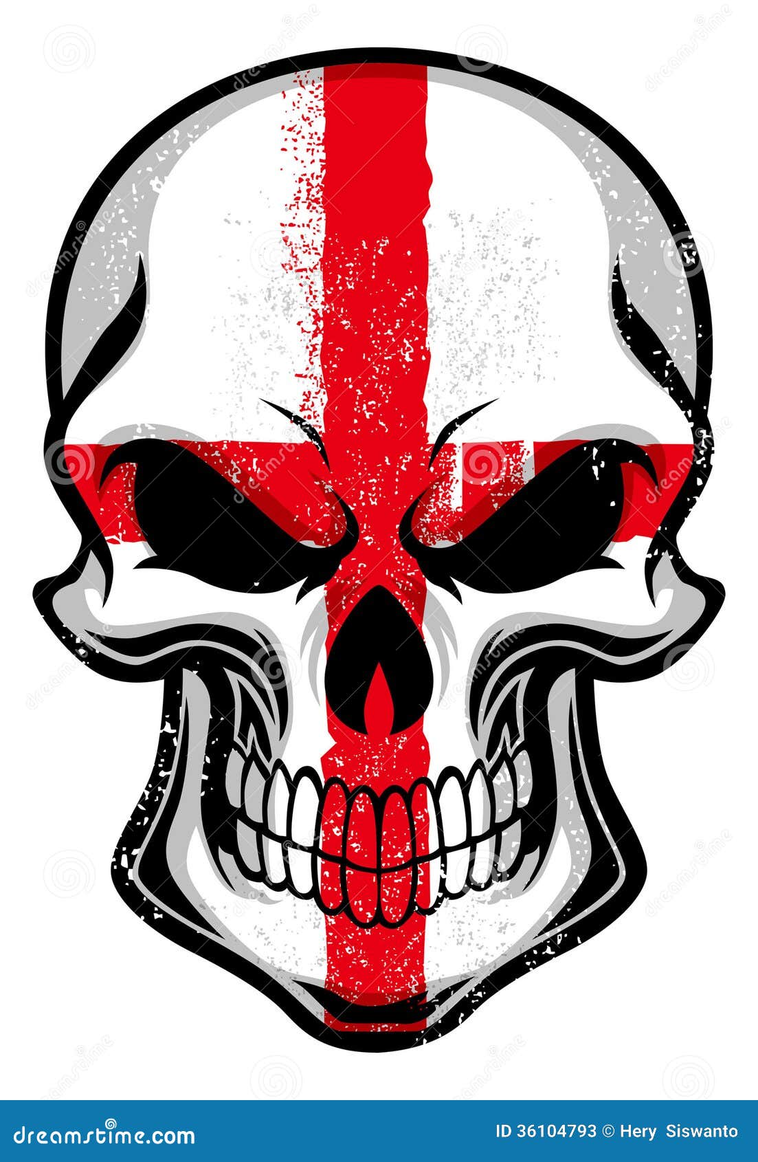 Download England Flag Painted On A Skull Stock Vector ...