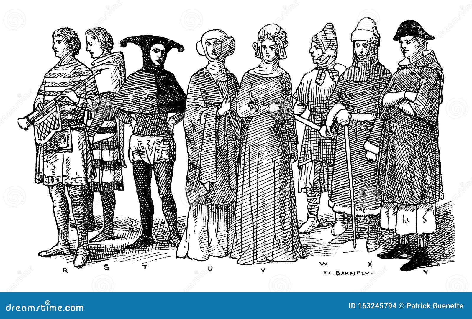 england fourteenth century middle ages fashion, vintage 