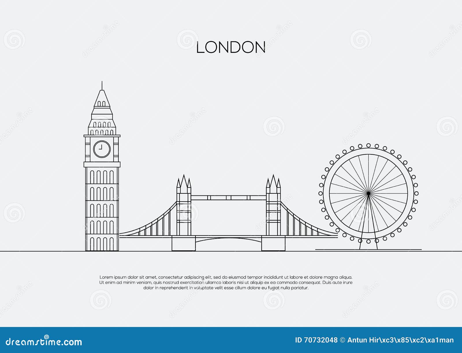 England London City Line Art Vector Illustration 70732048 Megapixl