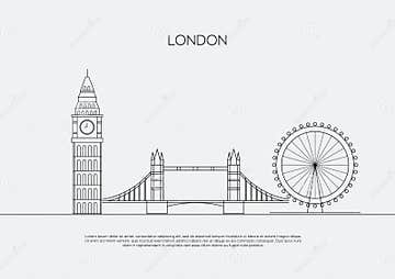 England London City Line Art Vector Stock Vector - Illustration of ...