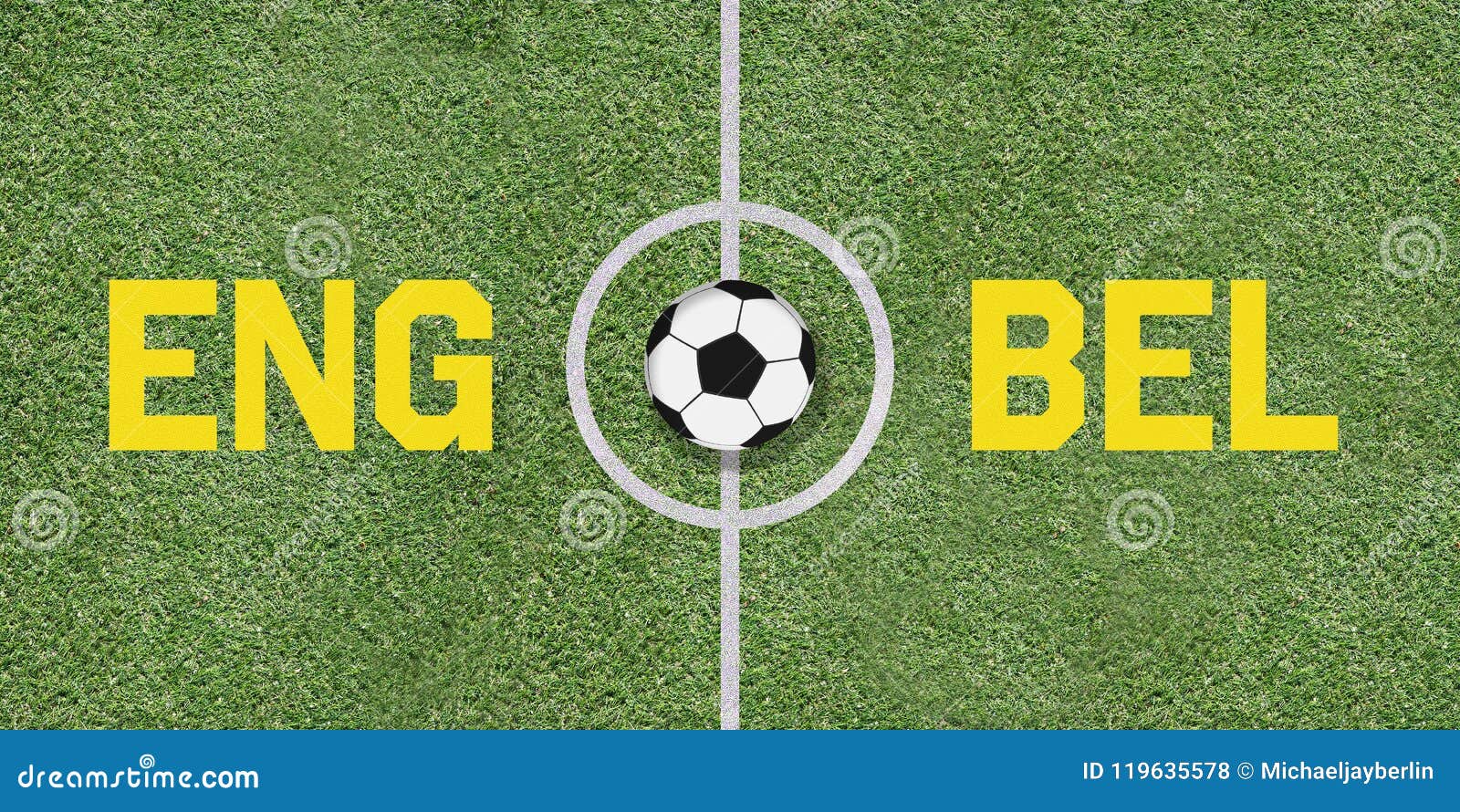 England Vs Belgium International Soccer Game Pairing on Football Stock