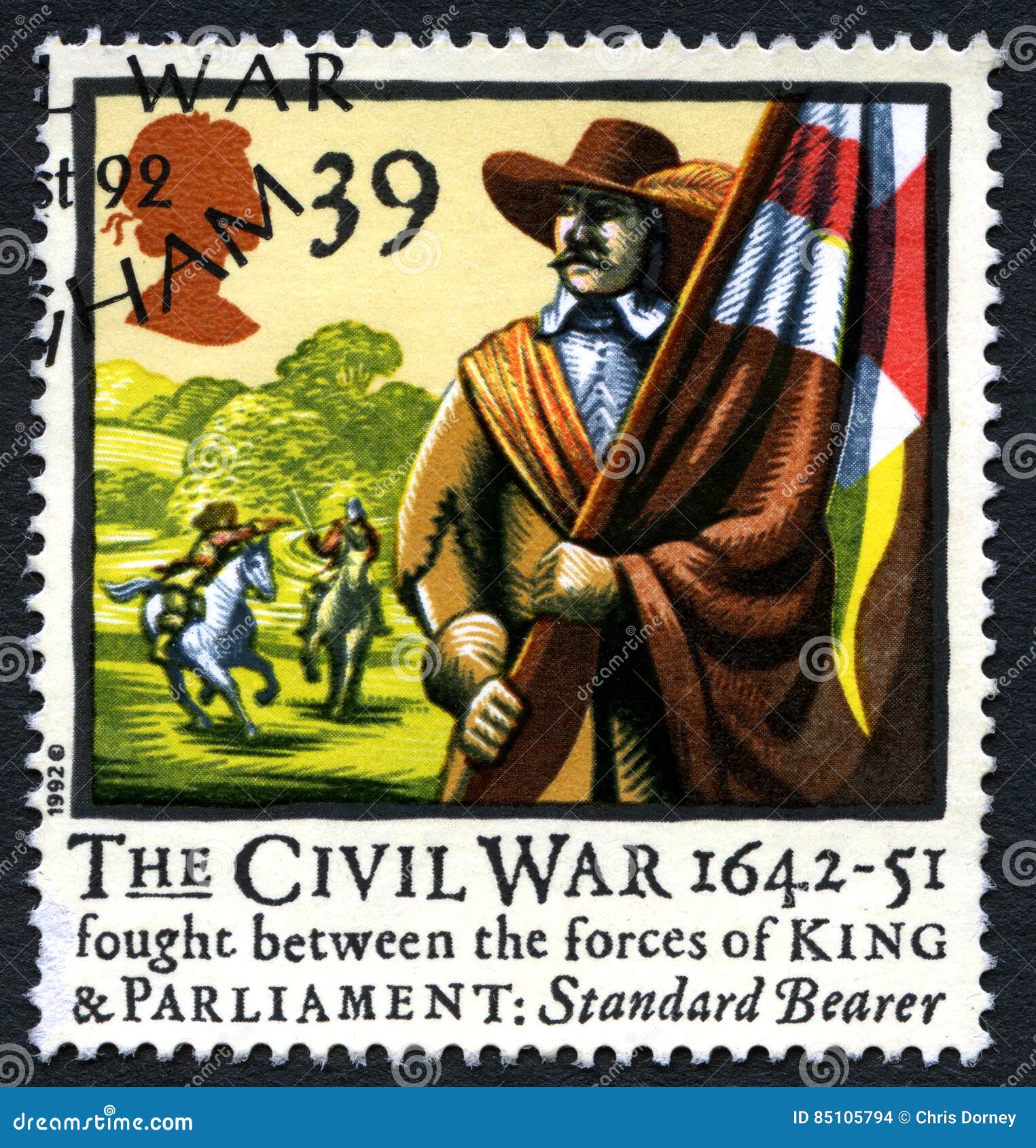 Englische Burgerkrieg Britische Briefmarke Redaktionelles Stockbild Bild Von Englische Briefmarke