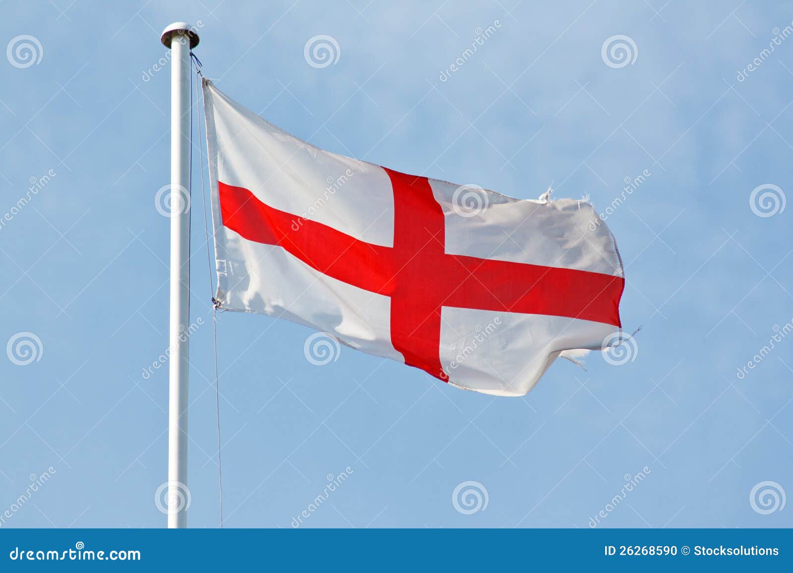 Englische Markierungsfahne. Staatsflagge von England und von des Englisch das Kreuz Str.-Georges ein rotes Kreuz auf Weiß