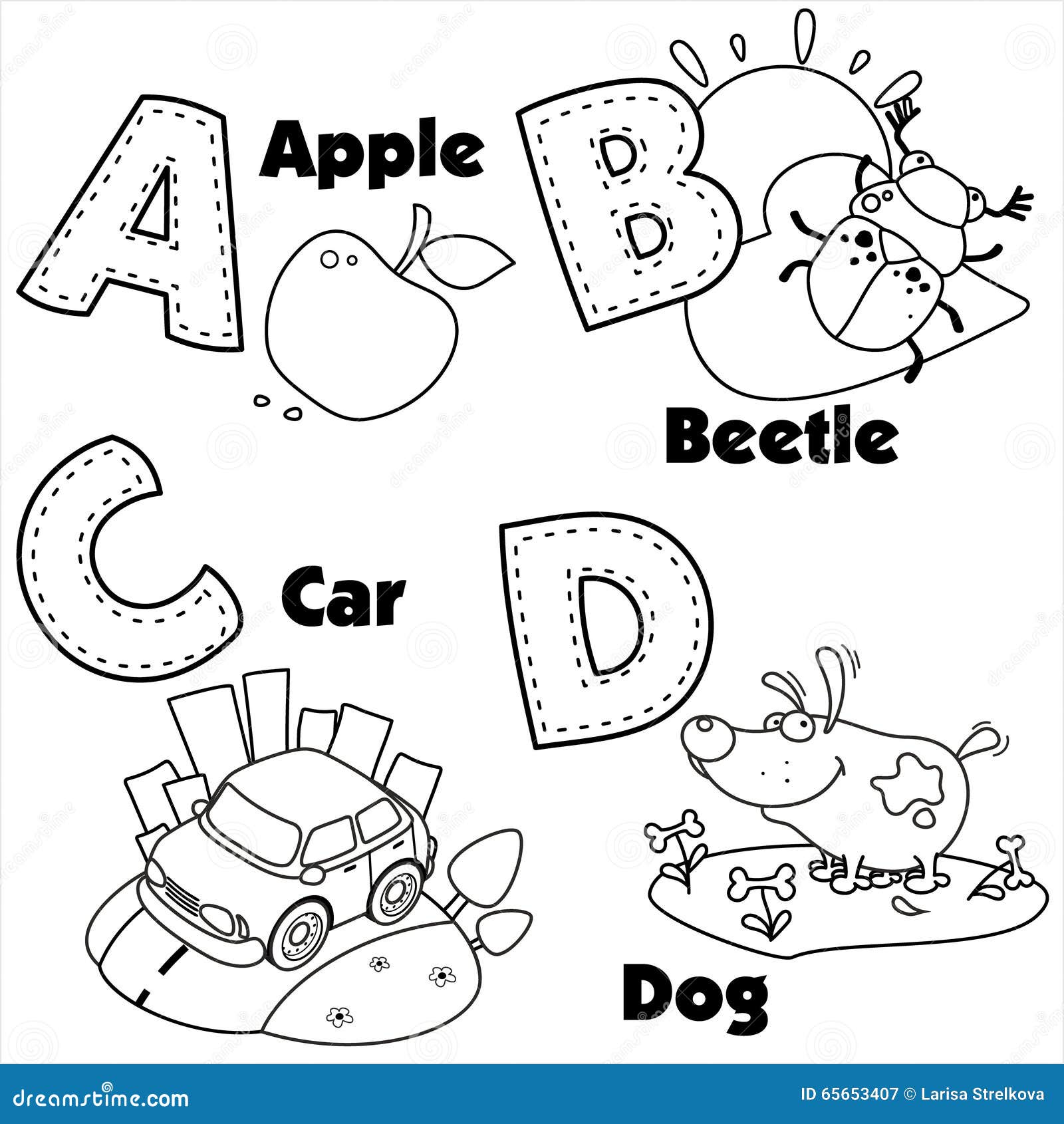 English Alphabet And The Letters A, B, C And D Stock  