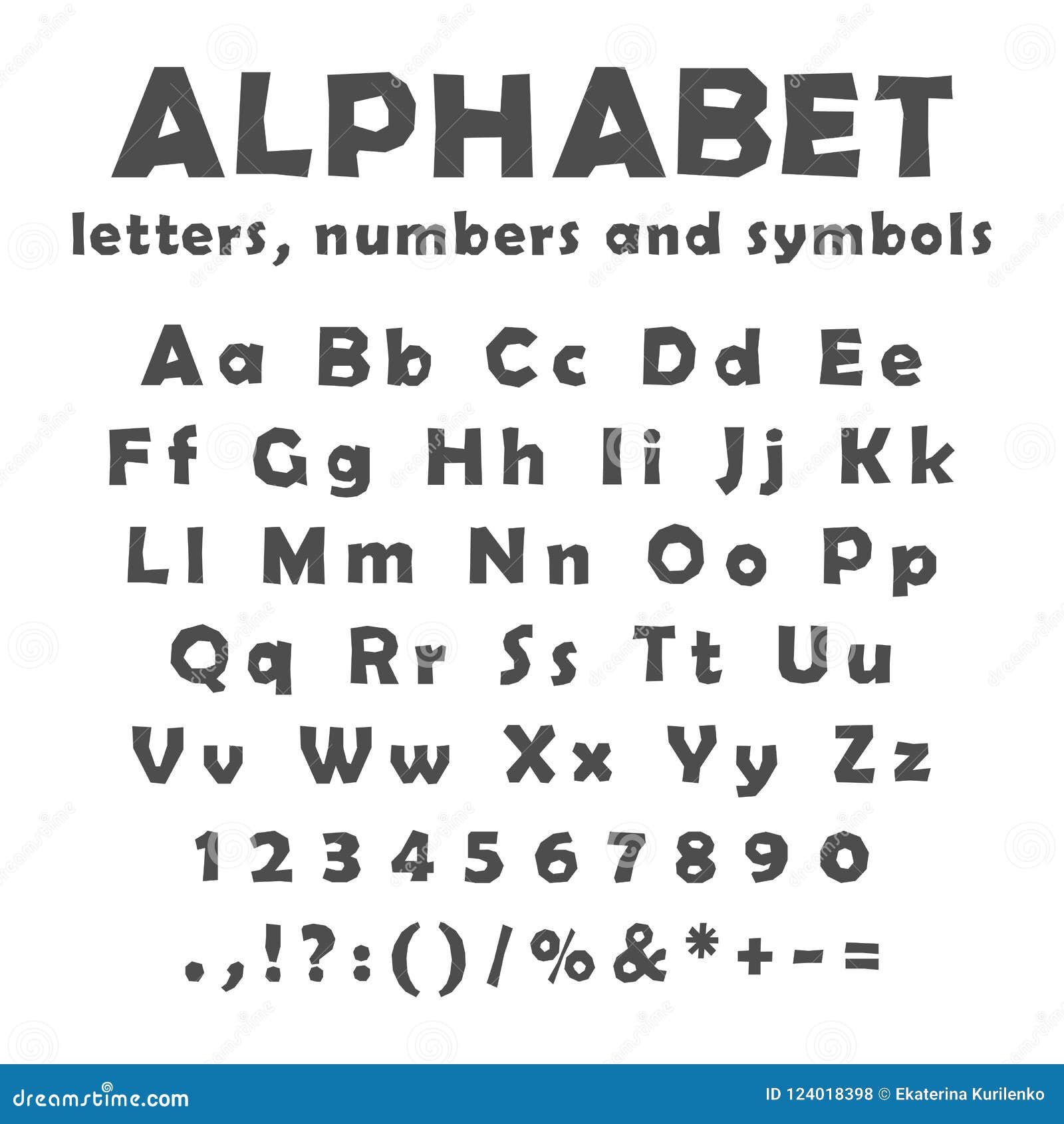 English Alphabet Numbers And Symbols Stock Vector Illustration Of Language Lowercase 124018398