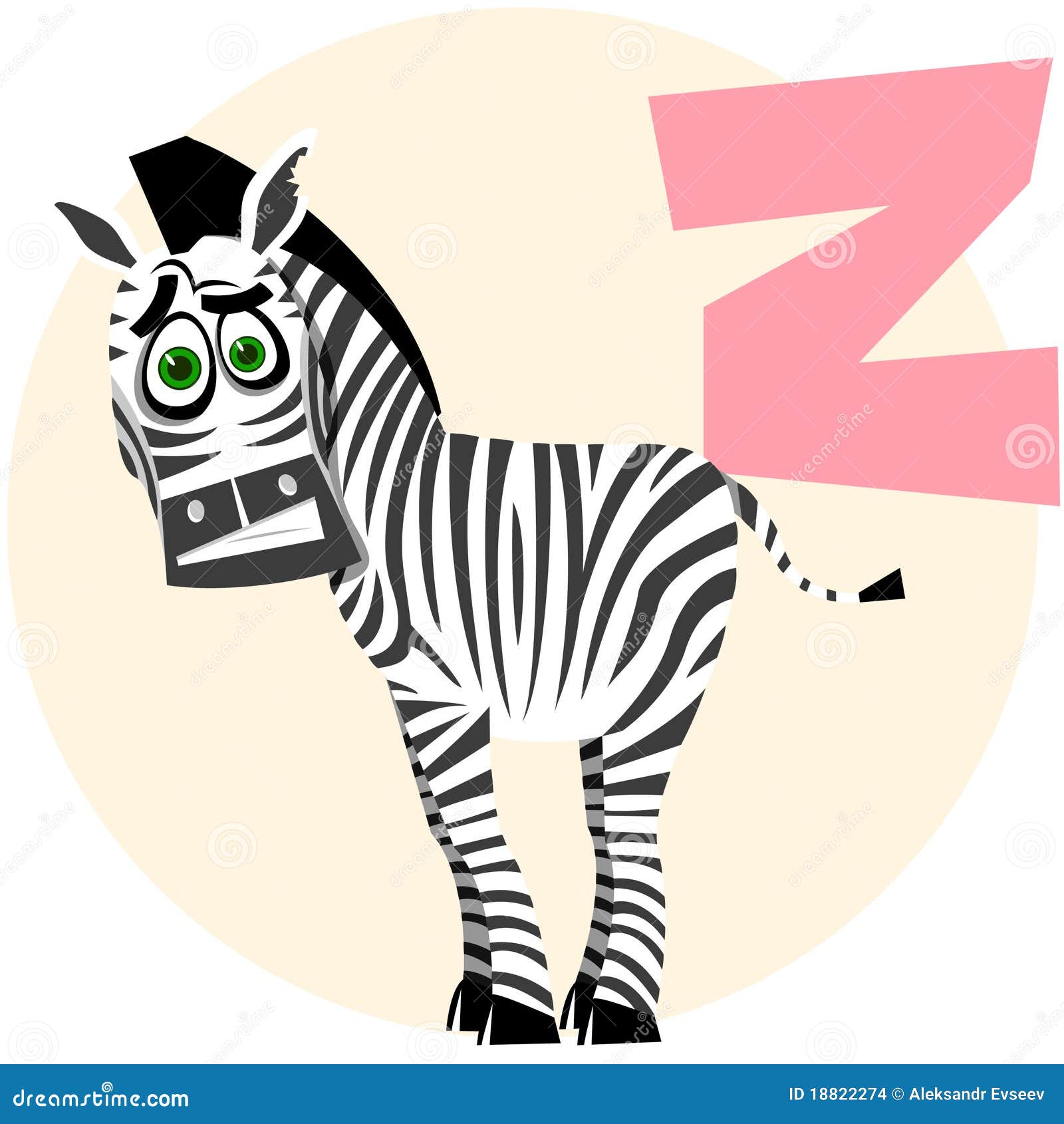 The English Alphabet. Zebra Stock Vector Illustration of wild