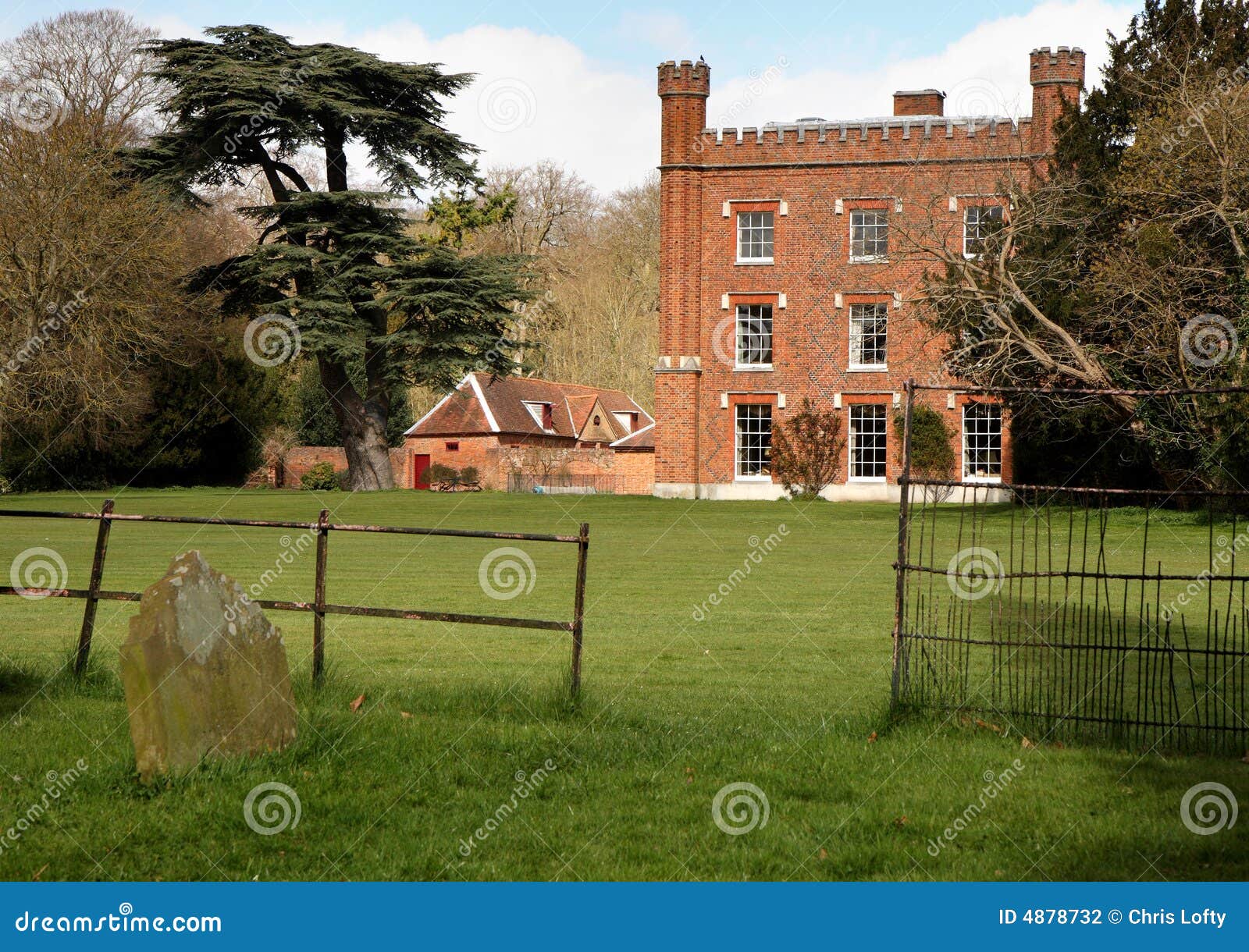 An English Country Mansion and Gardens Stock Photo Image of trees