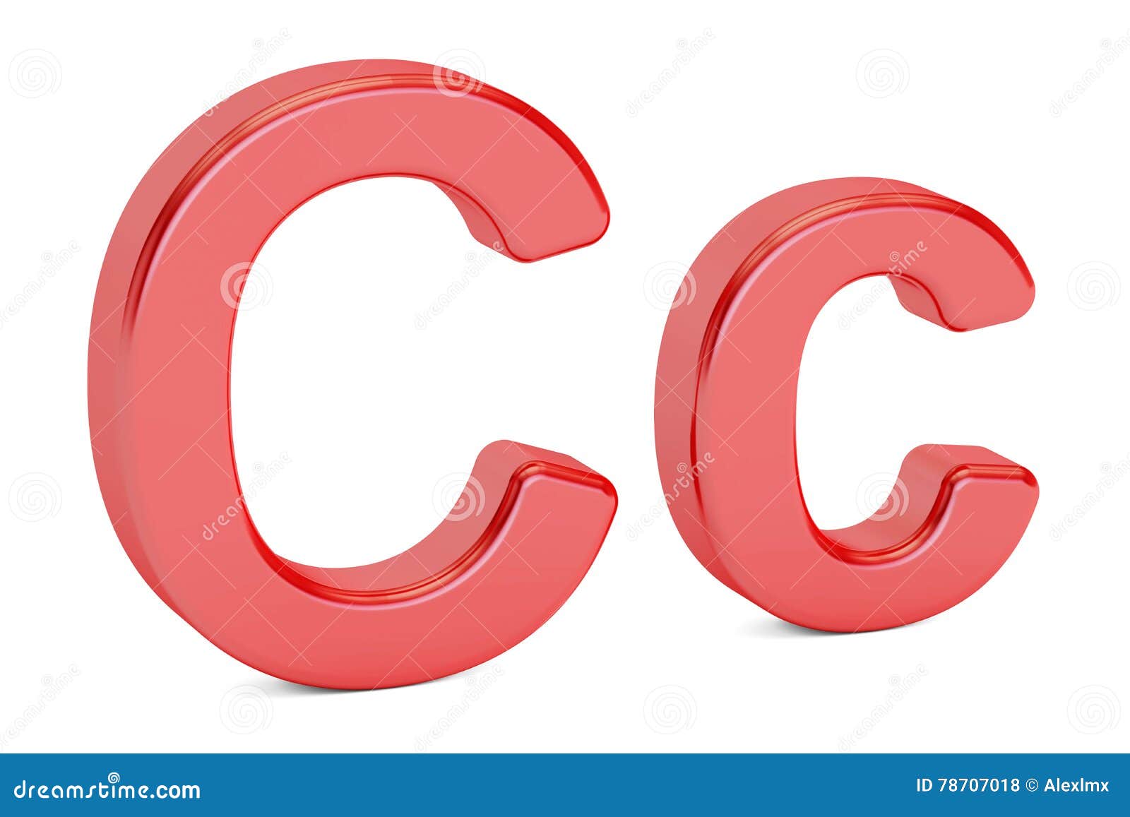 English Letter C Alphabet, 3D Rendering Stock Illustration