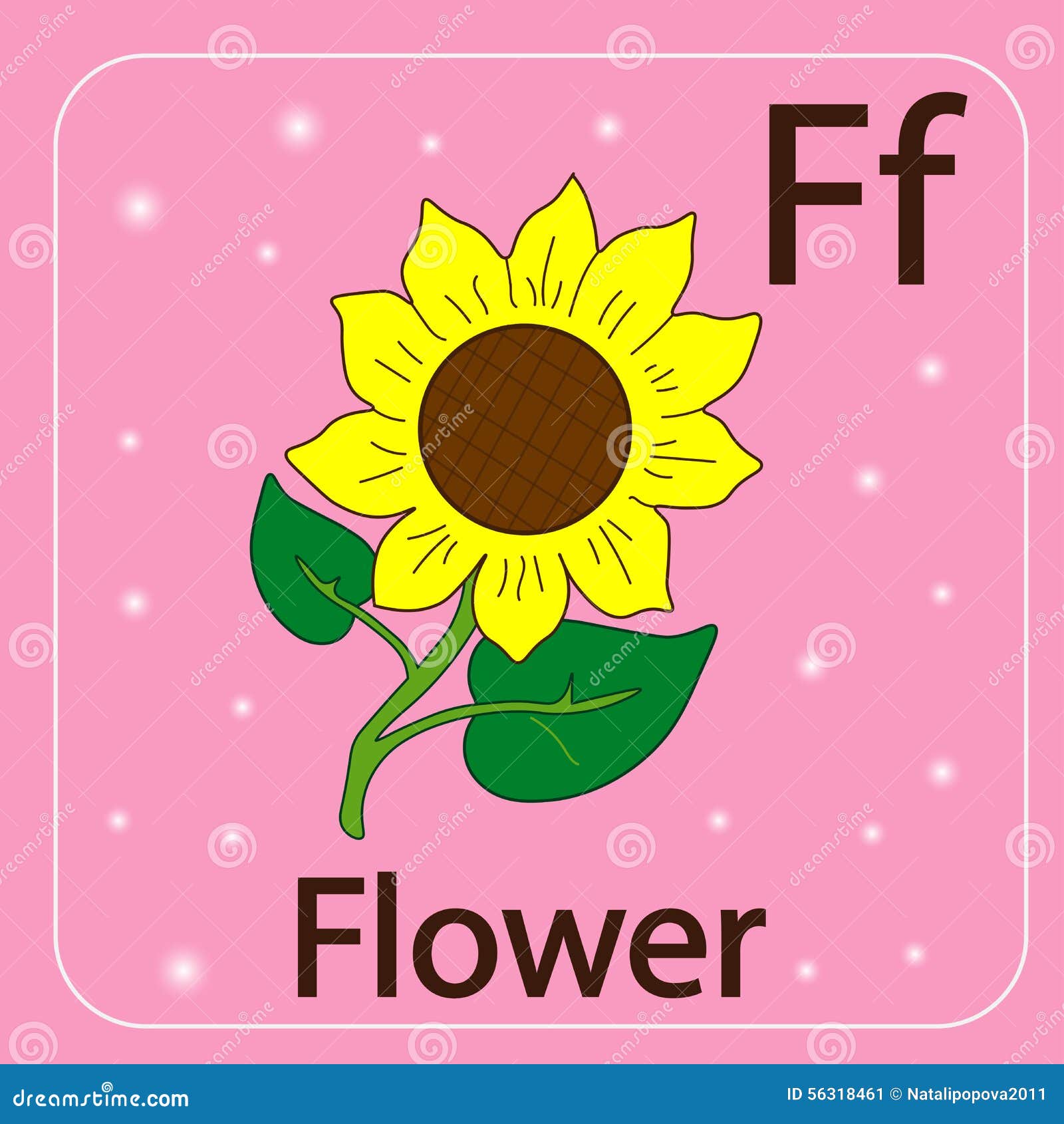 English Letters F and Flower Stock Illustration - Illustration of isolated,  alphabet: 56318461