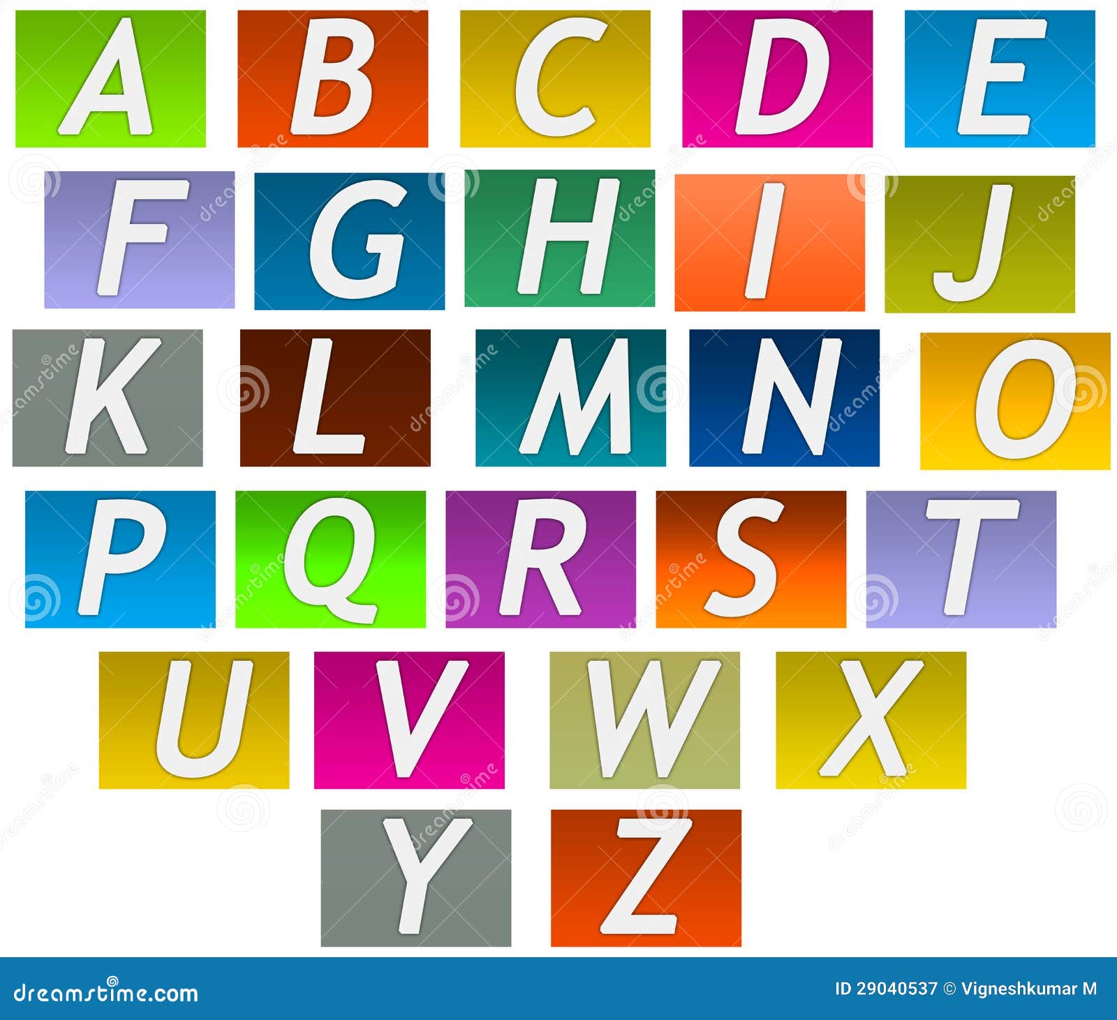 English Letters A To Z Stock Illustration Illustration Of Colours