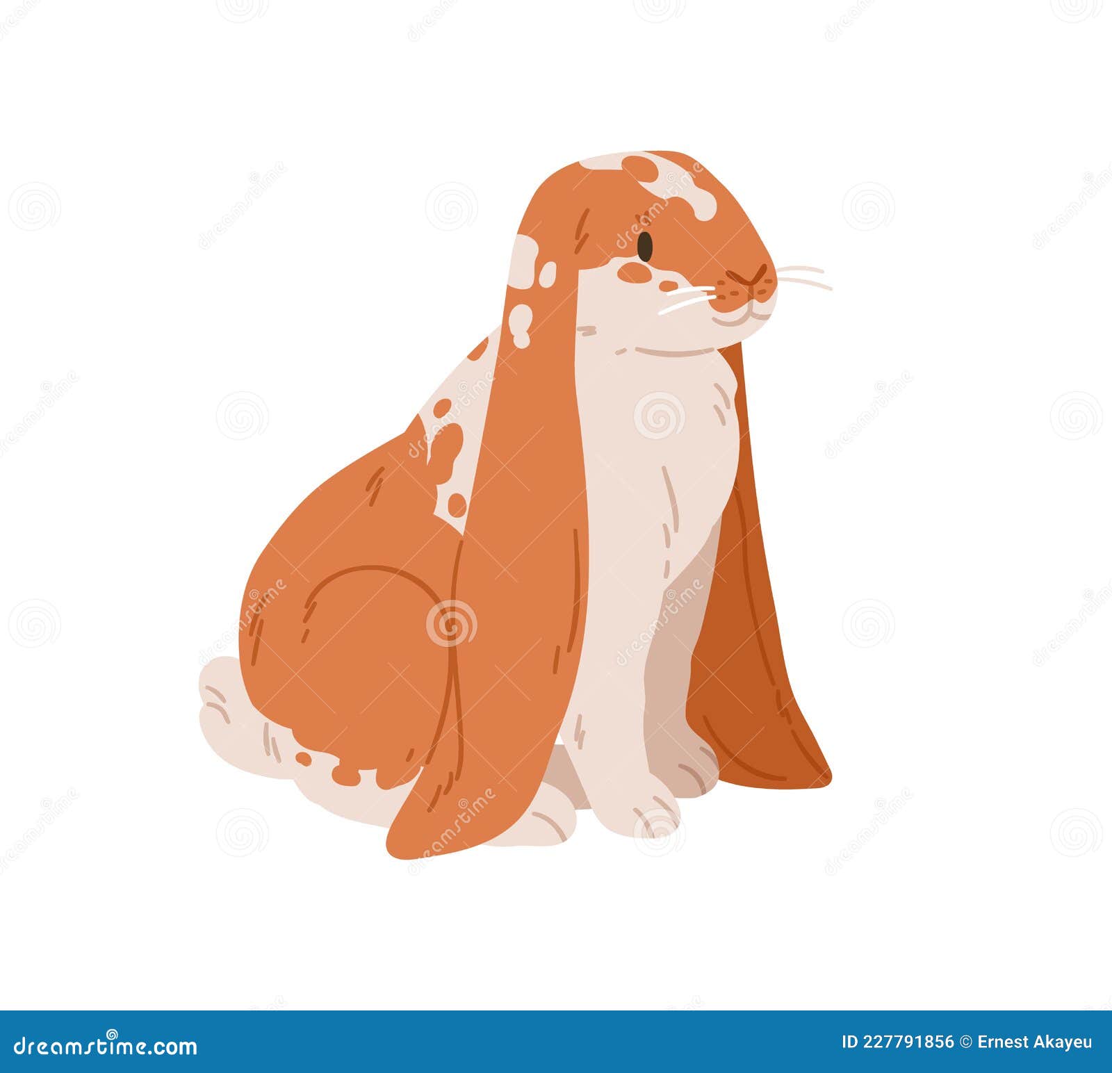 Linear Illustration With Isolated Silhouette Watercolor Orange Spot Of A Seated Fox In Profile On A White Background And Hand Font Copy For Logo Images Textiles Patterns Toys Printing Stock Illustration