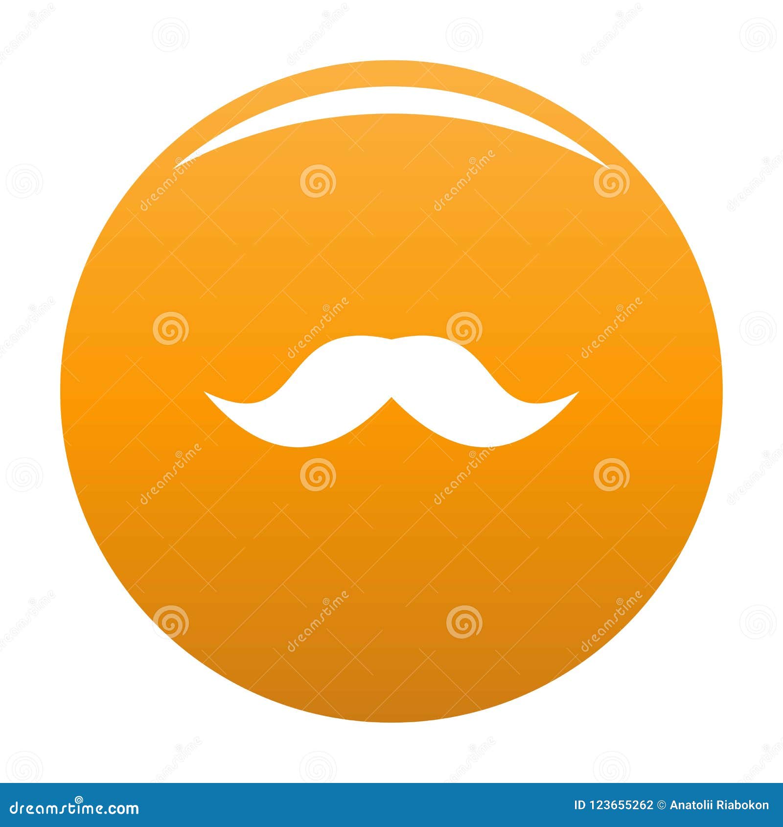 English Mustache Icon Orange Stock Illustration - Illustration of ...