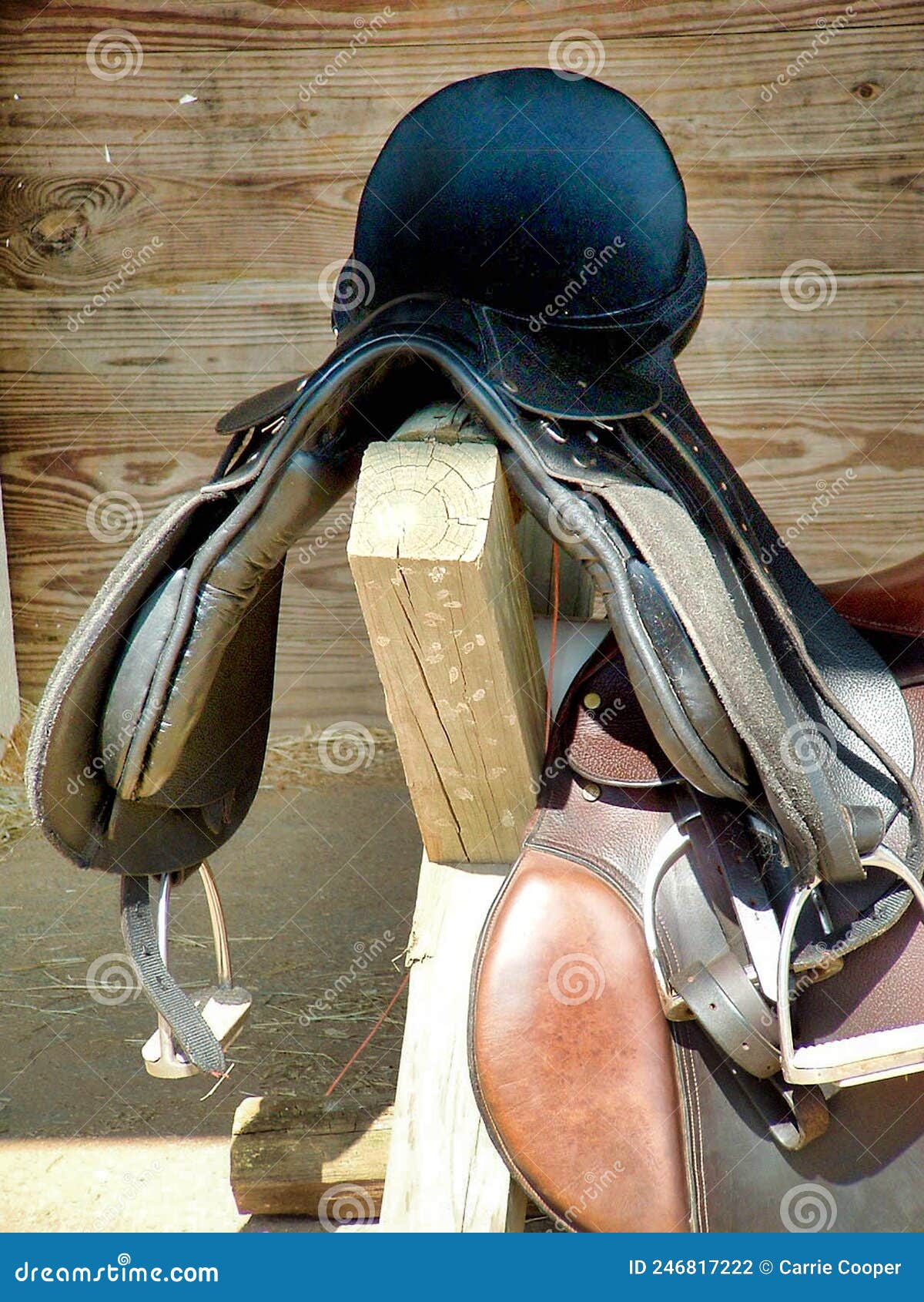 English saddle stock photo. Image of brown, tack, barn - 246817222