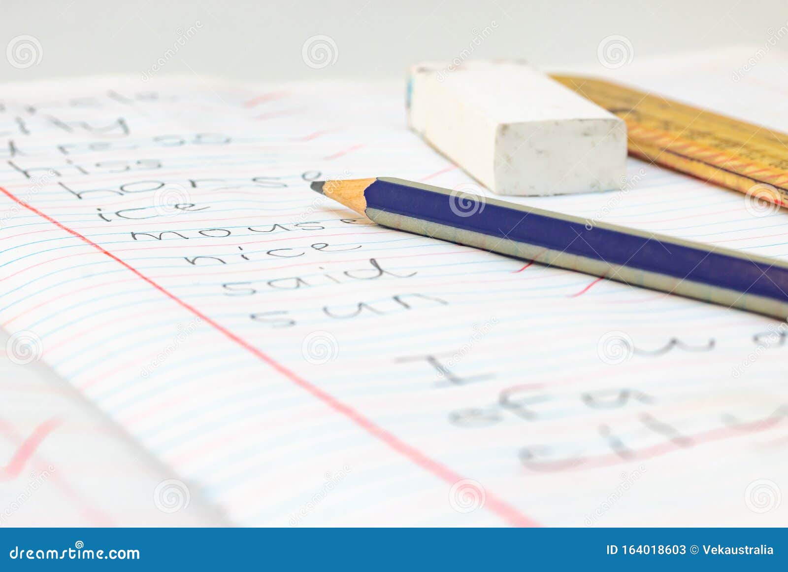 ary school english spelling test exam and stationary