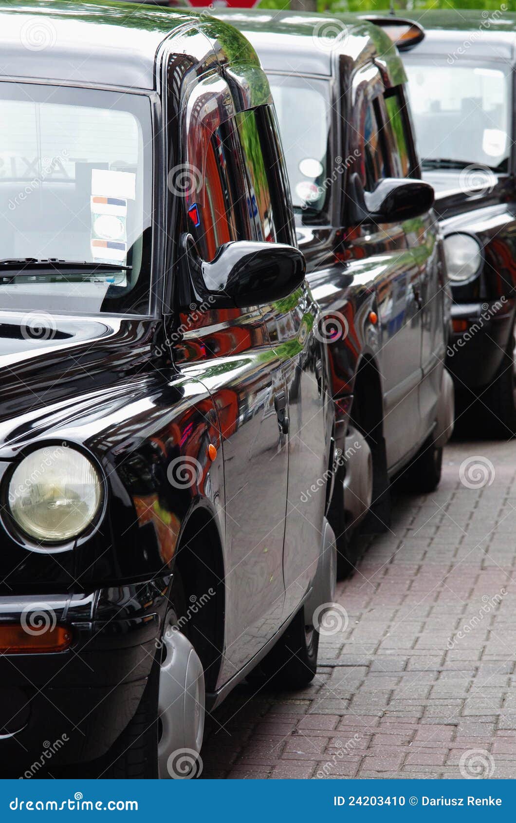 English Taxis Lined Up on stock photo. Image of europe 24203410