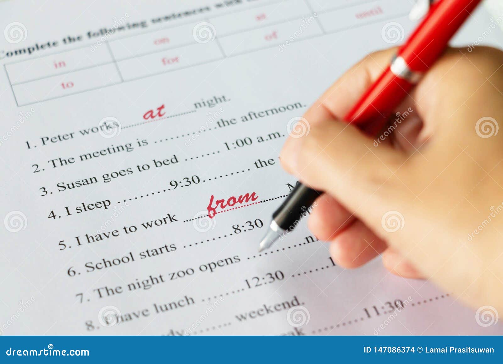  English  test  on table stock photo Image of concept 