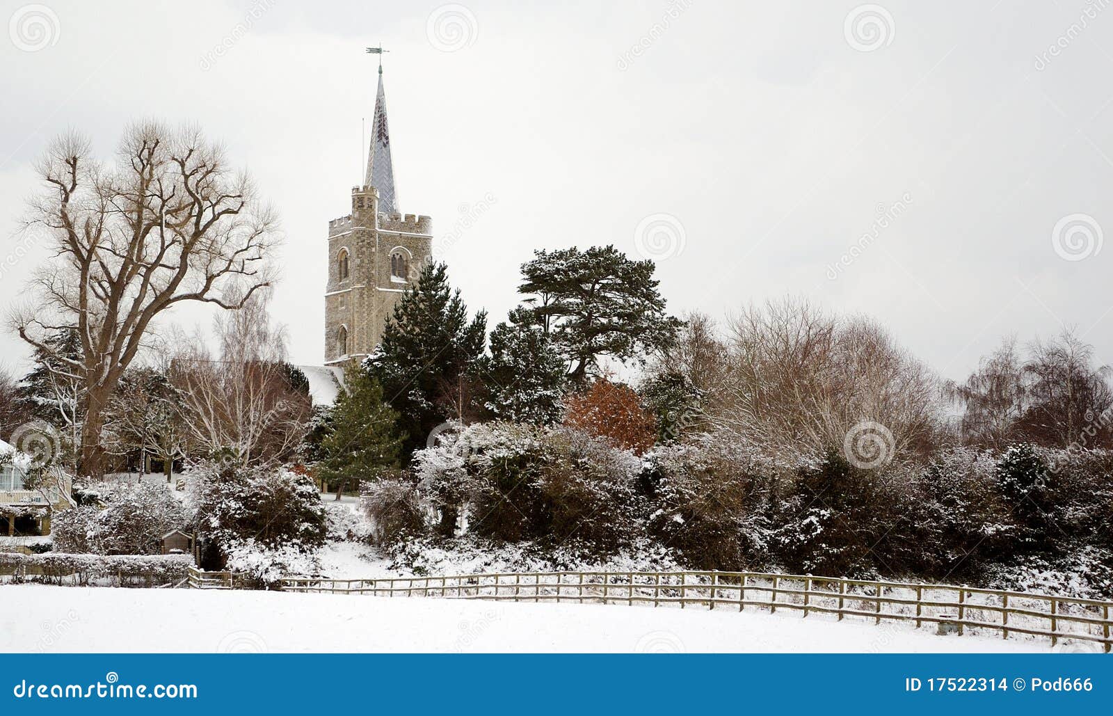 English Village Snow Covered Stock Photo Image of snow, english 17522314