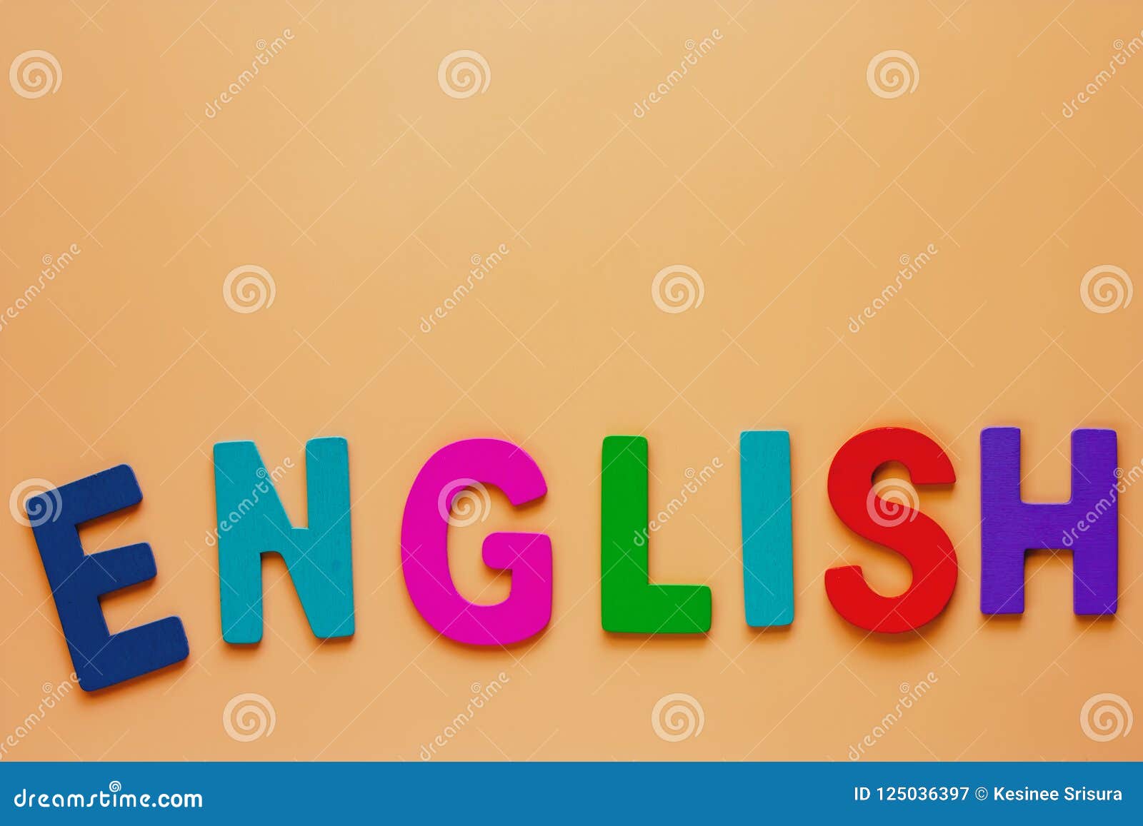 English Word from Wooden Letters on Beige Color Background Stock Image -  Image of university, vocabulary: 125036397