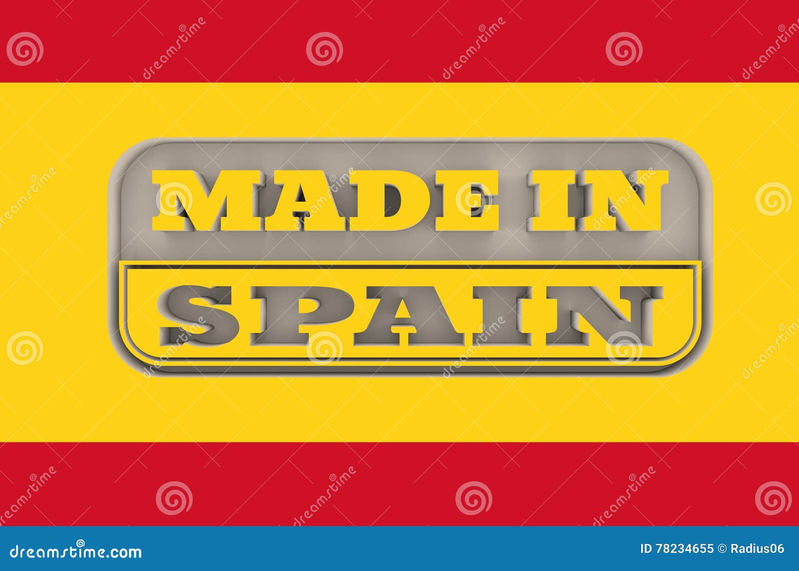 Engraved Stamp with Made in Spain Text Stock Image Image of