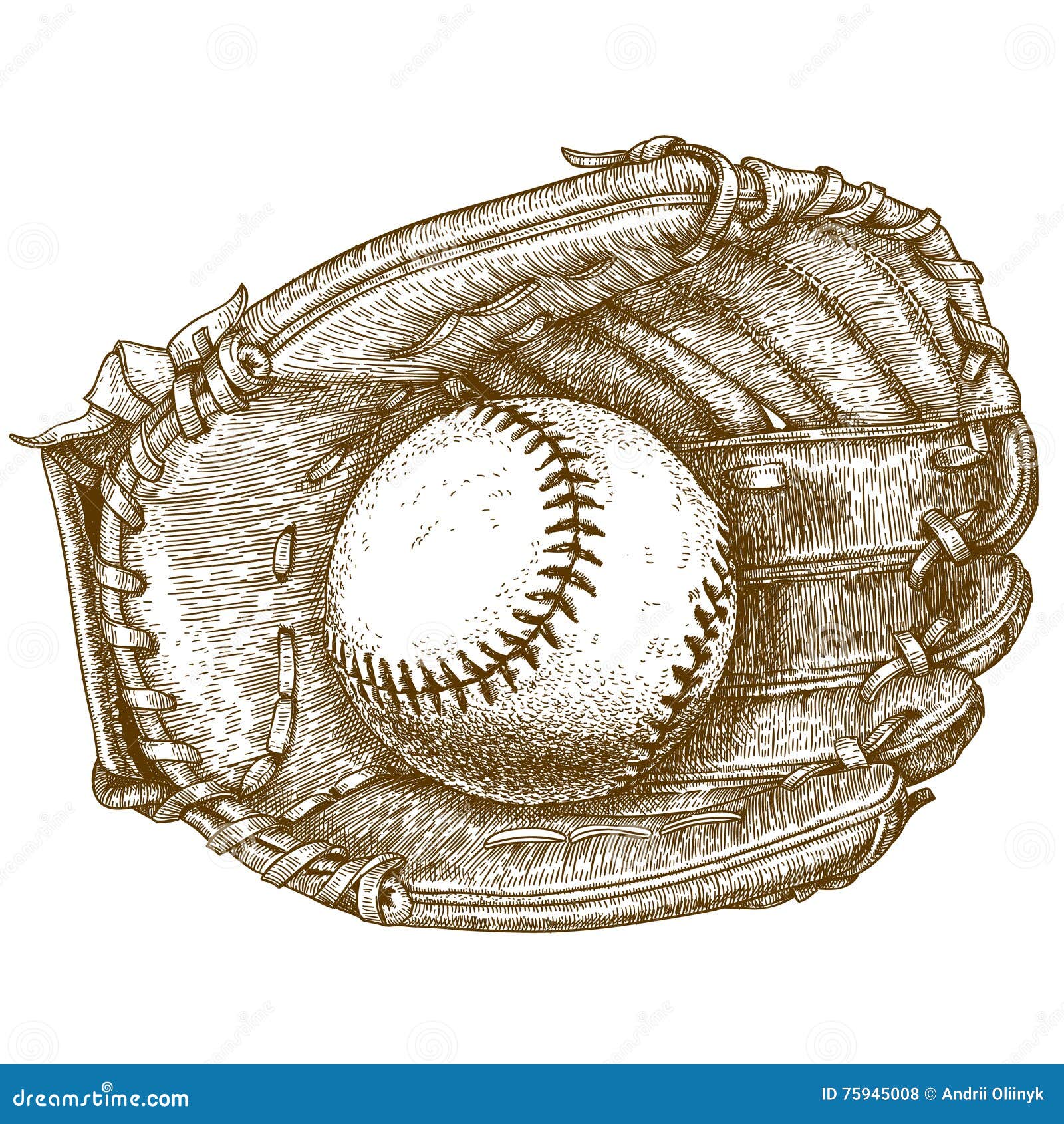 baseball glove and ball drawing