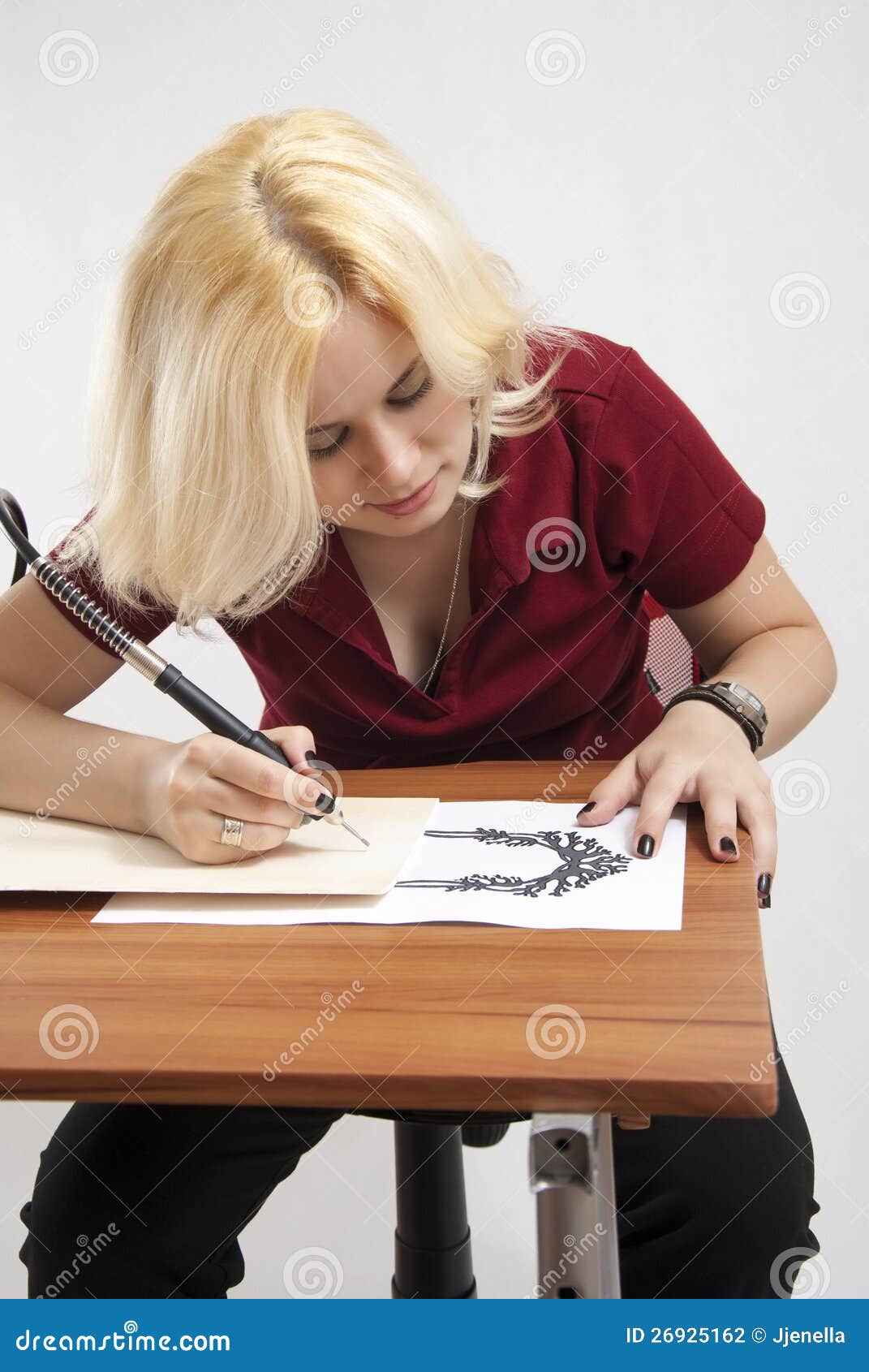 Engraving job stock photo. Image of isolated, girl, detachable 26925162