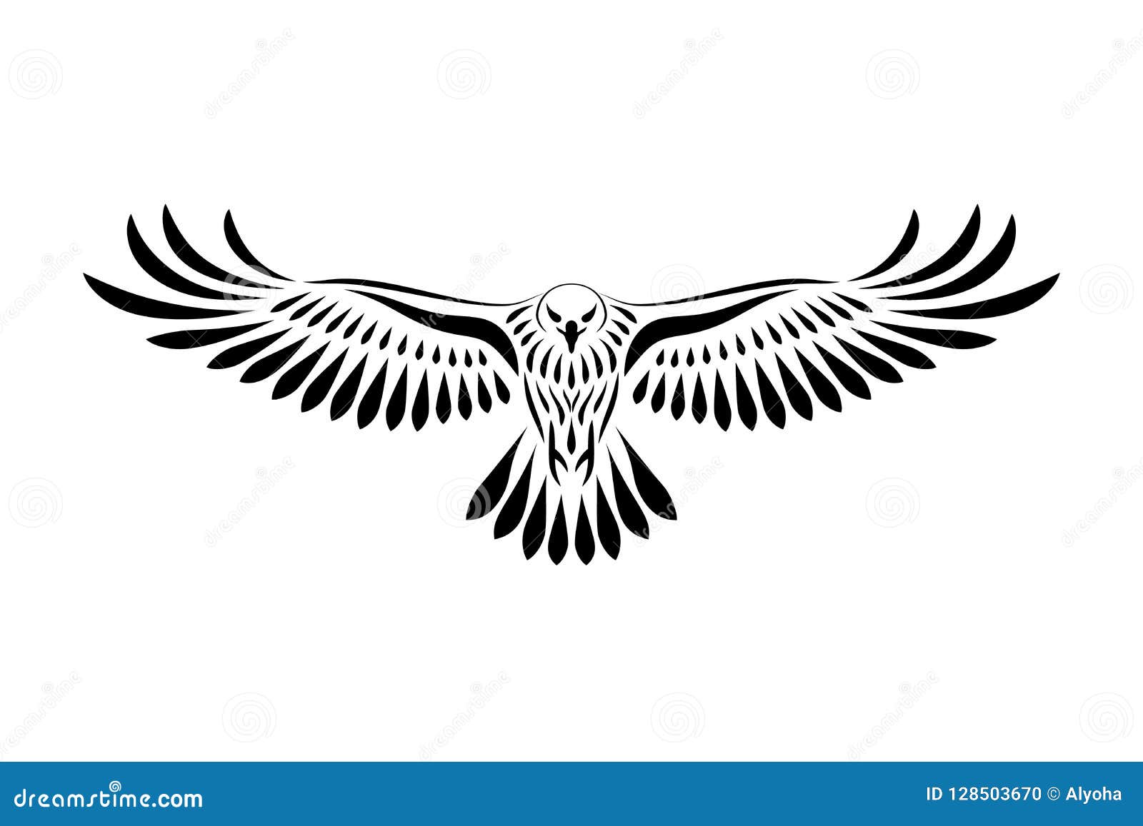 engraving of stylized hawk on white background