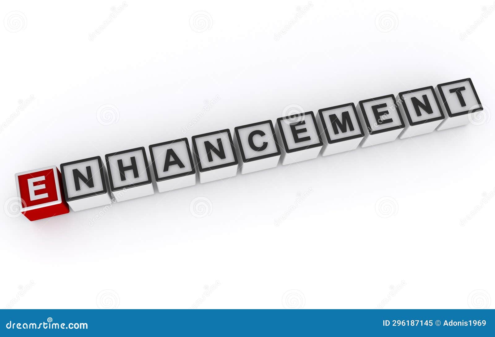 enhancement word block on white