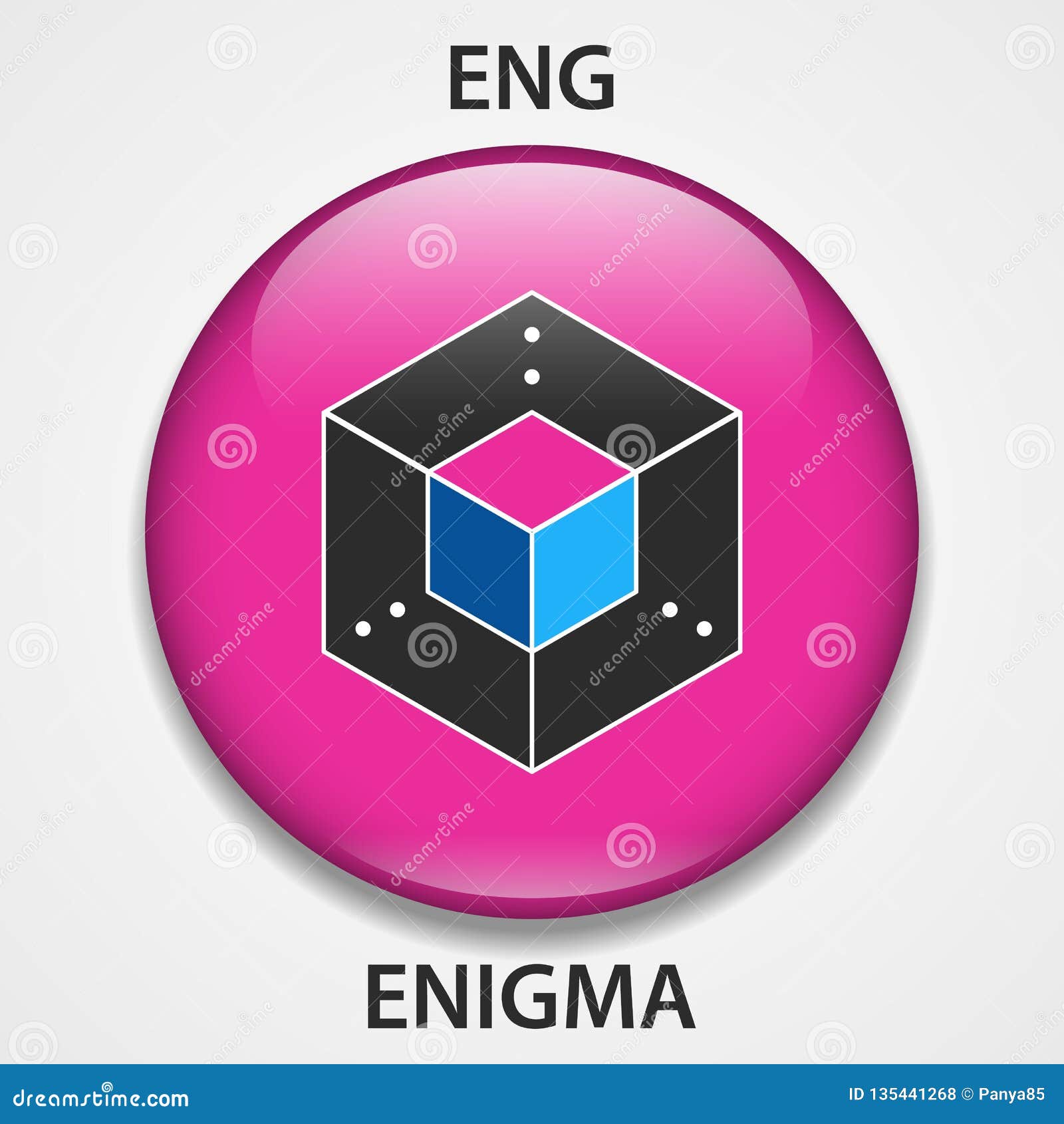 enigma coin cryptocurrency blockchain icon. virtual electronic, internet money or cryptocoin , logo