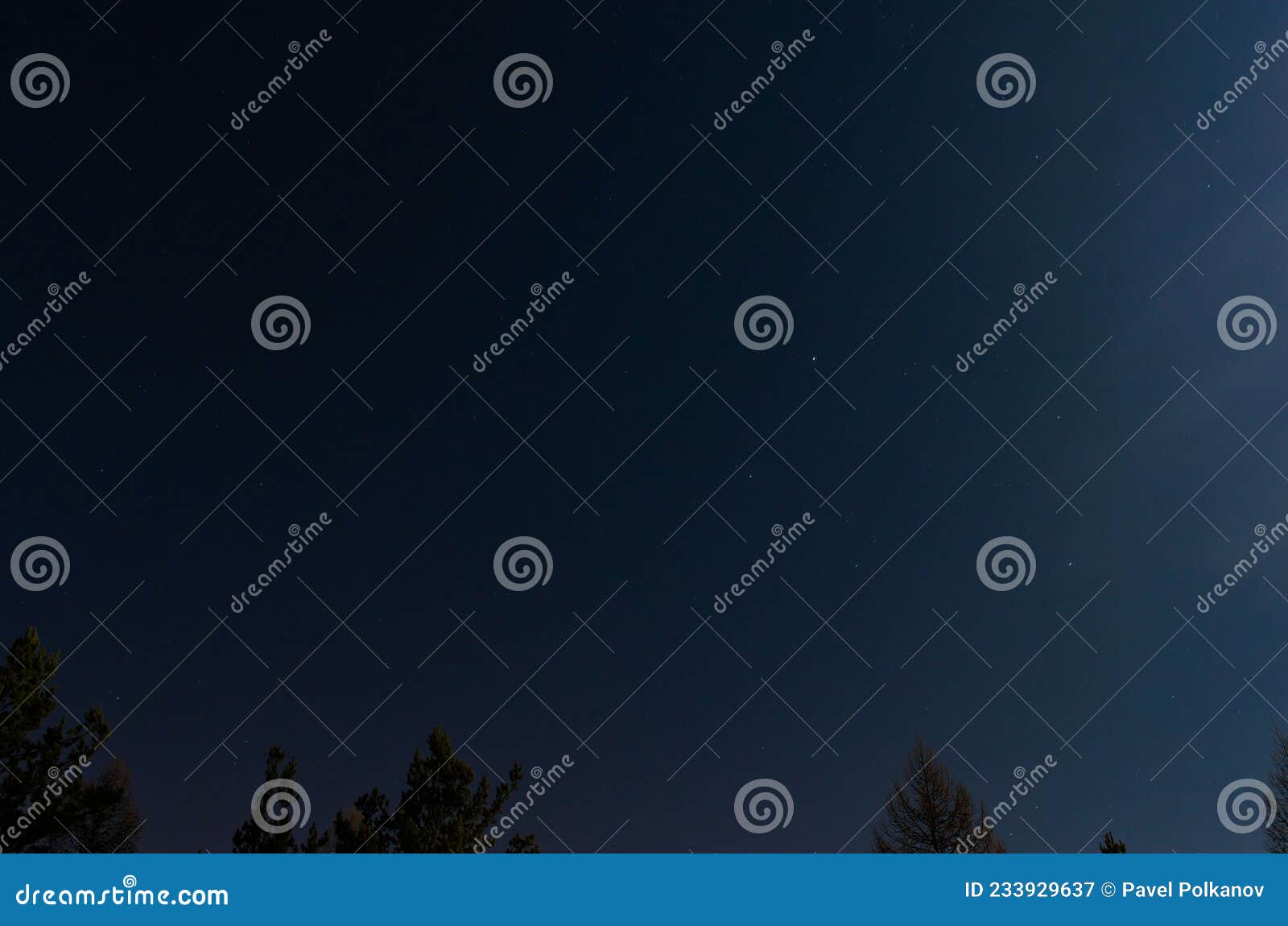 Enigmatic Moon Light in Autumn Night with Bright Stars Stock Image