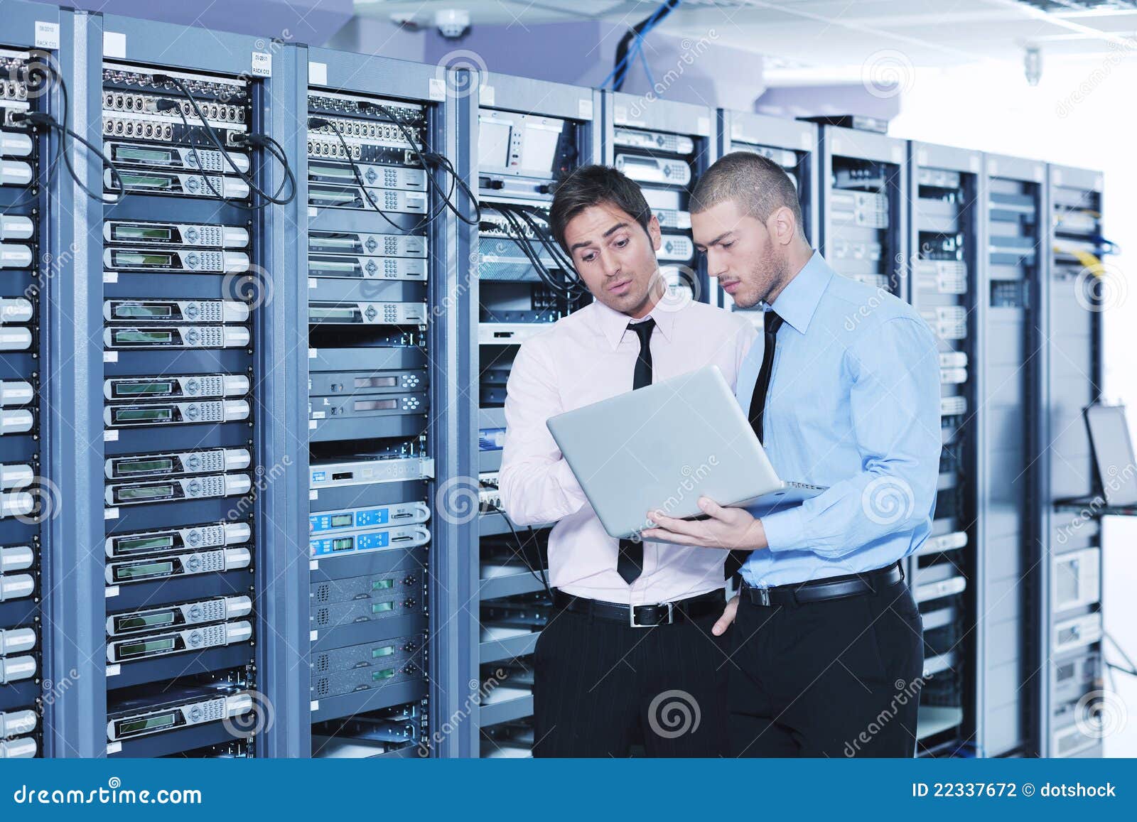 It Enineers In Network Server Room Stock Photography ...