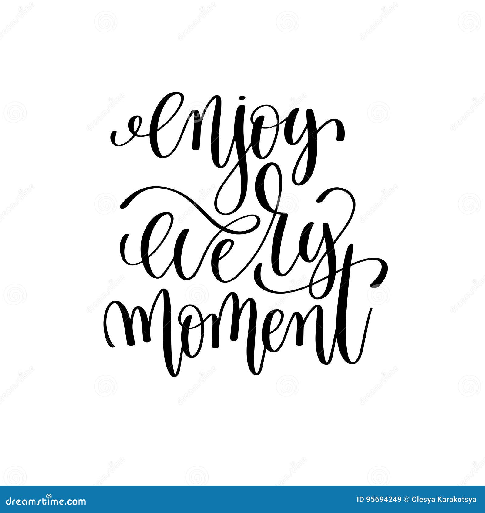 Enjoy every moment hand lettering positive quote Vector Image