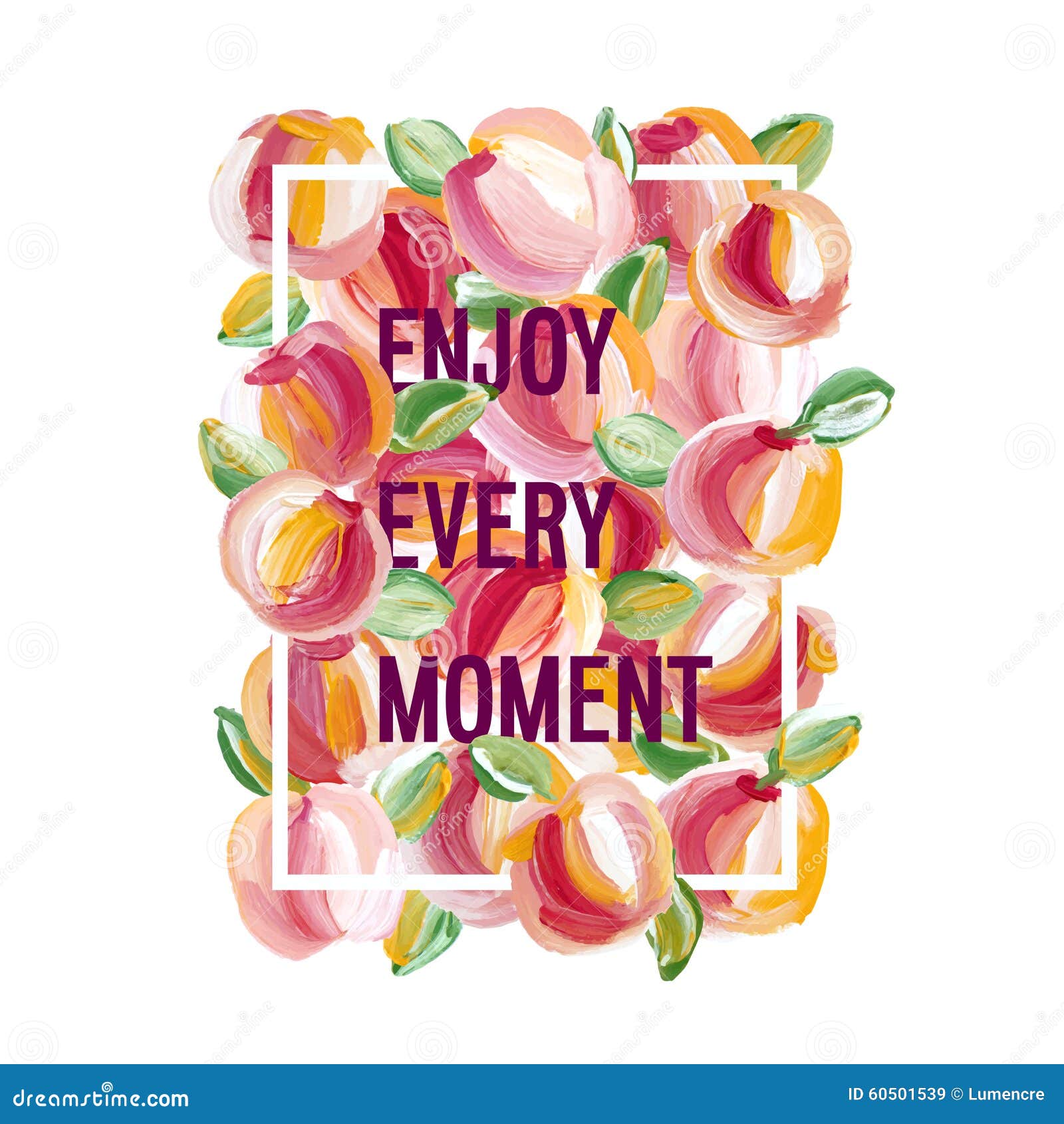 Enjoy every moment inspirational quote Royalty Free Vector