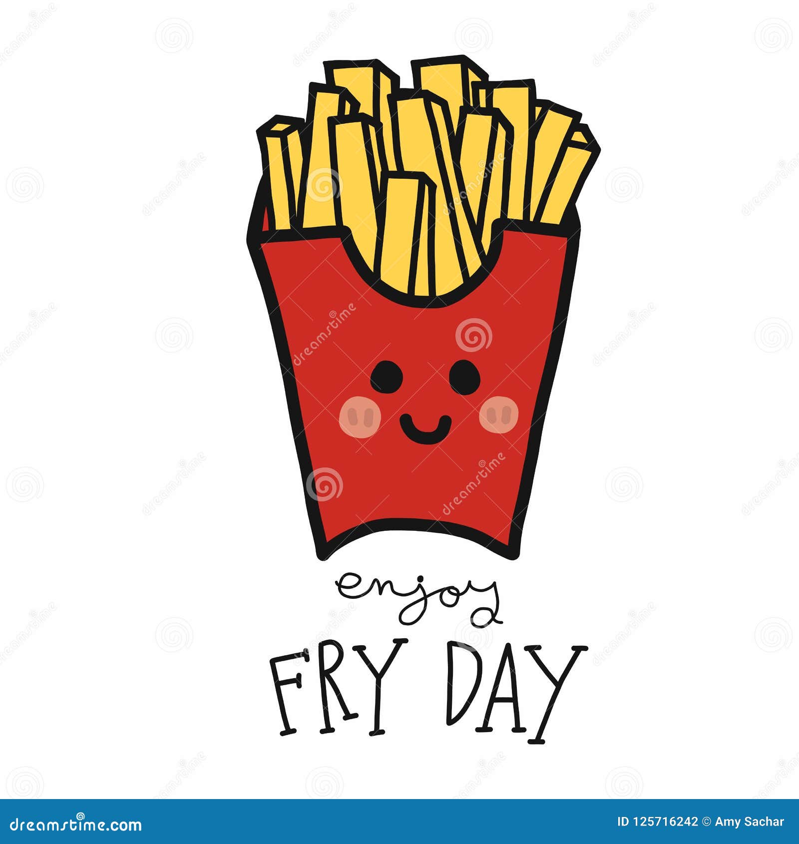 Enjoy Fry Day French-fries Cartoon Vector Illustration Doodle Style Stock  Vector - Illustration of creative, event: 125716242