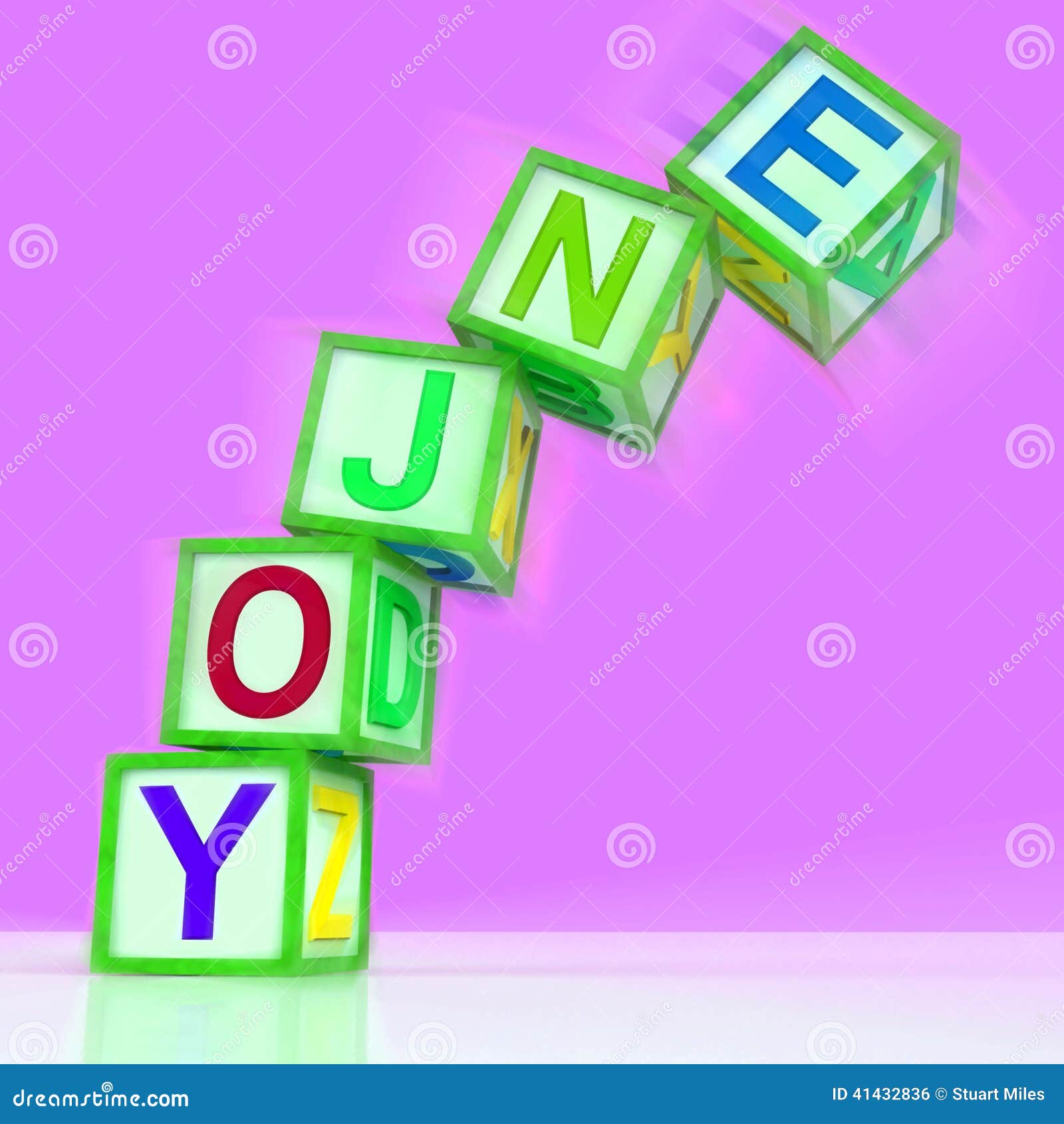 Enjoy Letters Mean Recreation Play or Fun Stock Illustration