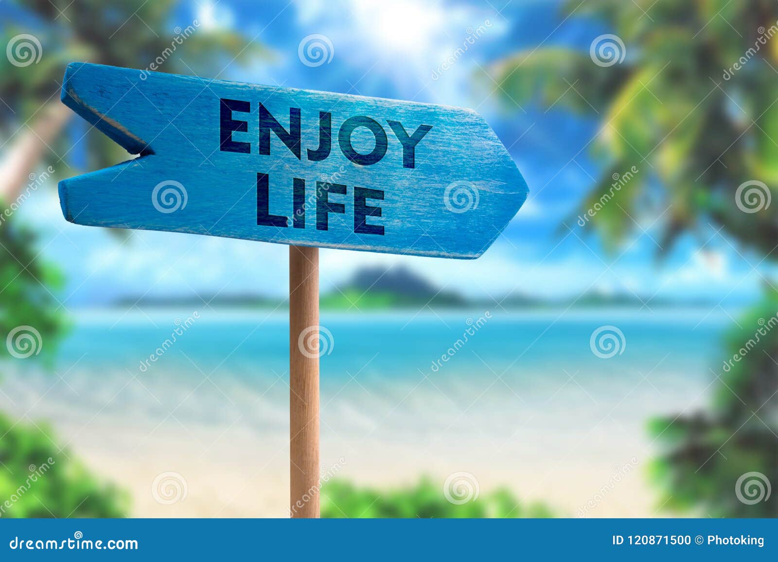 Enjoy Life Sign Board Arrow Stock Photo - Image of boost ...