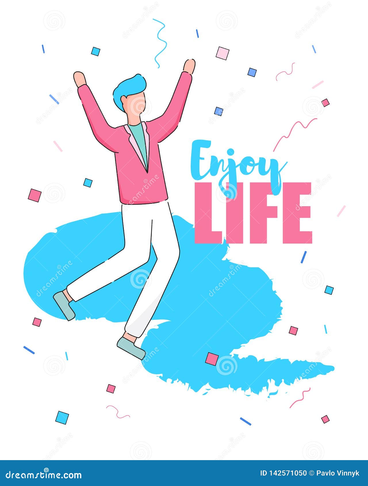 Enjoy Life Vertical Banner. Happy Young Man Dance. Stock Vector - Illustration of adult, dance: 142571050 Enjoy Life Vertical Banner. Happy Young Man Dance. Stock Vector - Illustration of adult, dance: 142571050