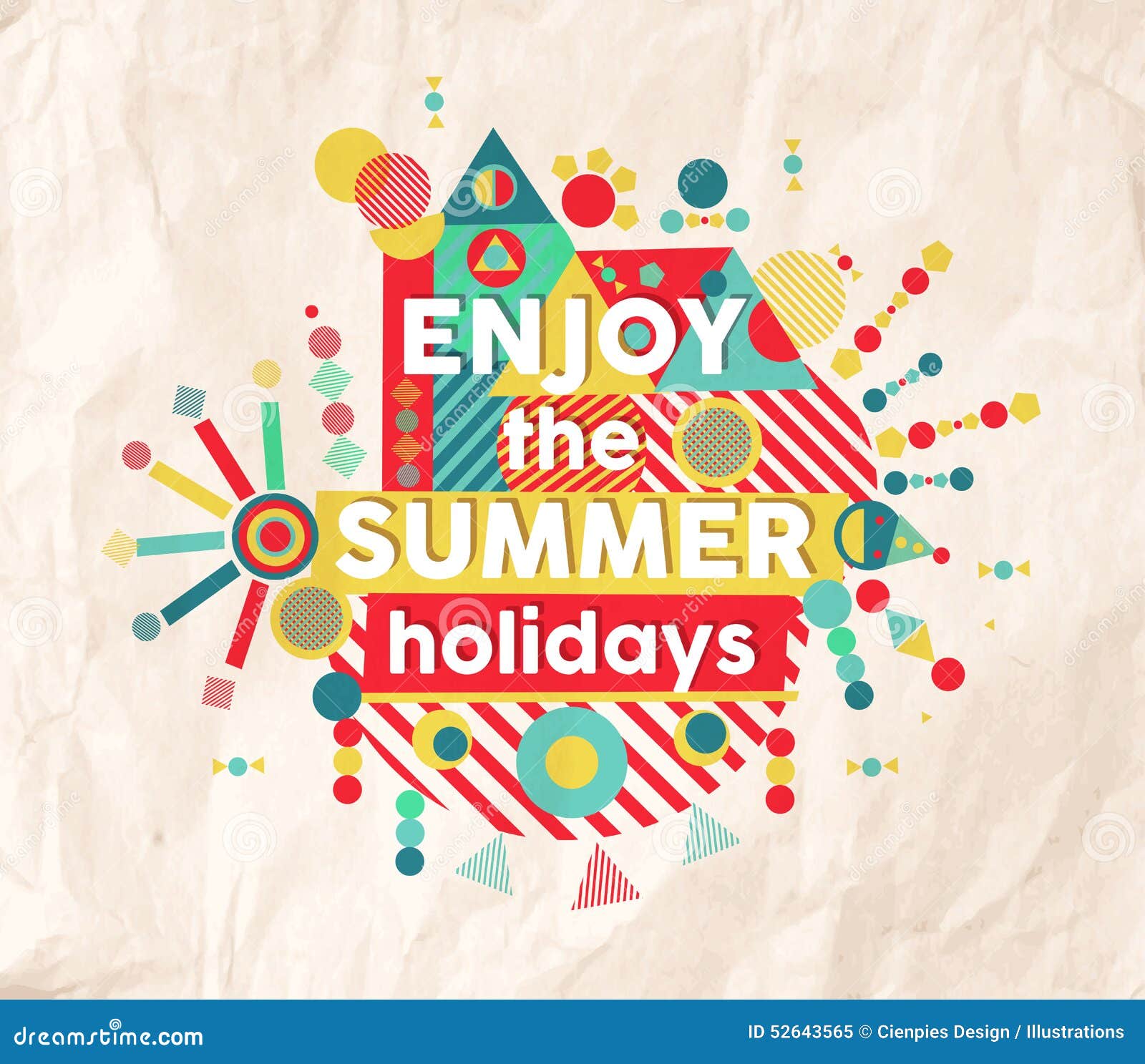 Enjoy Summer Fun Quote Poster Design Illustration Megapixl