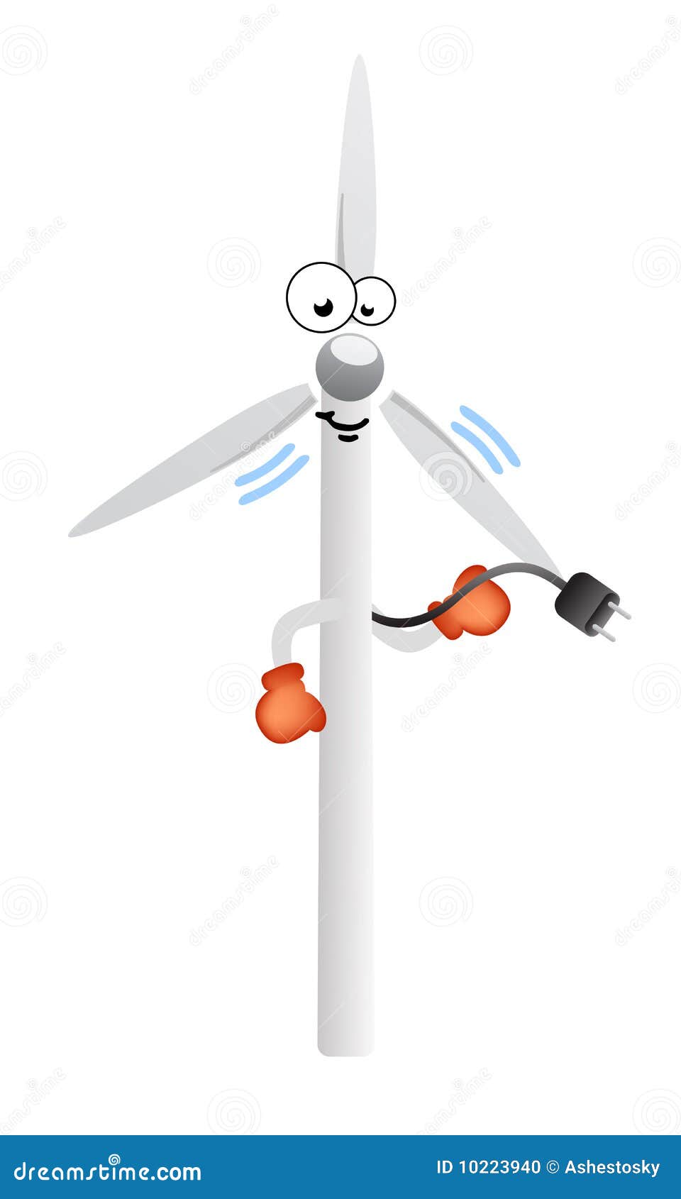Enjoy Wind Energy Comic Character Stock Vector Illustration 10223940