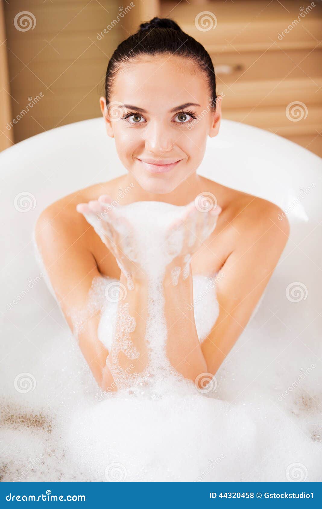 Enjoying Bubble Bath Stock Phot