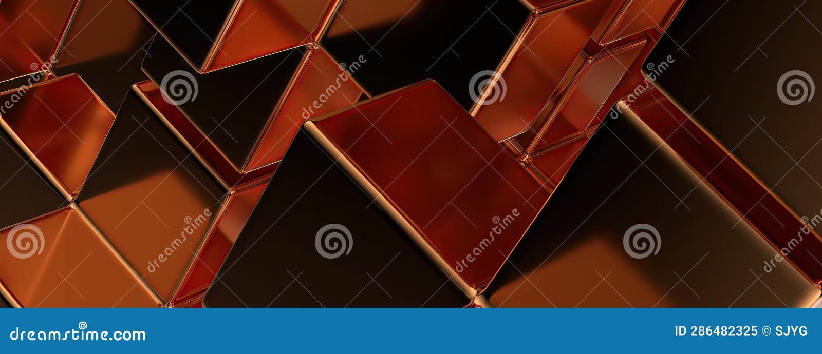 enlarged stair-like box bronze metallic elegant and modern 3d rendering image background