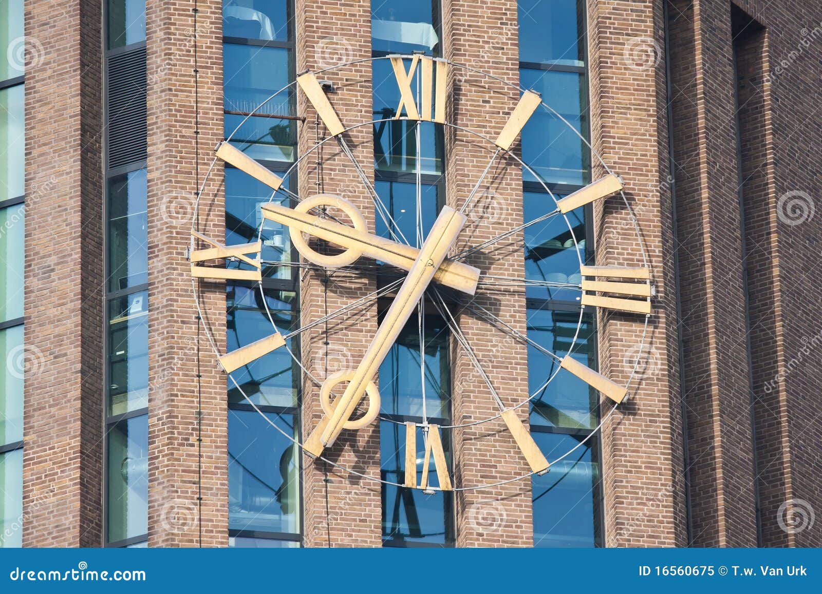 enormous clock of a tower in the netherlands