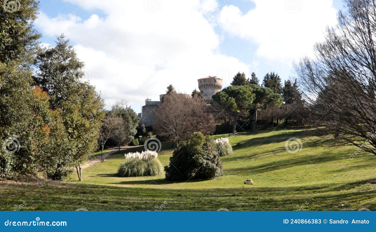 the enrico fiumi park and the medici fortress, now used as a state prison.