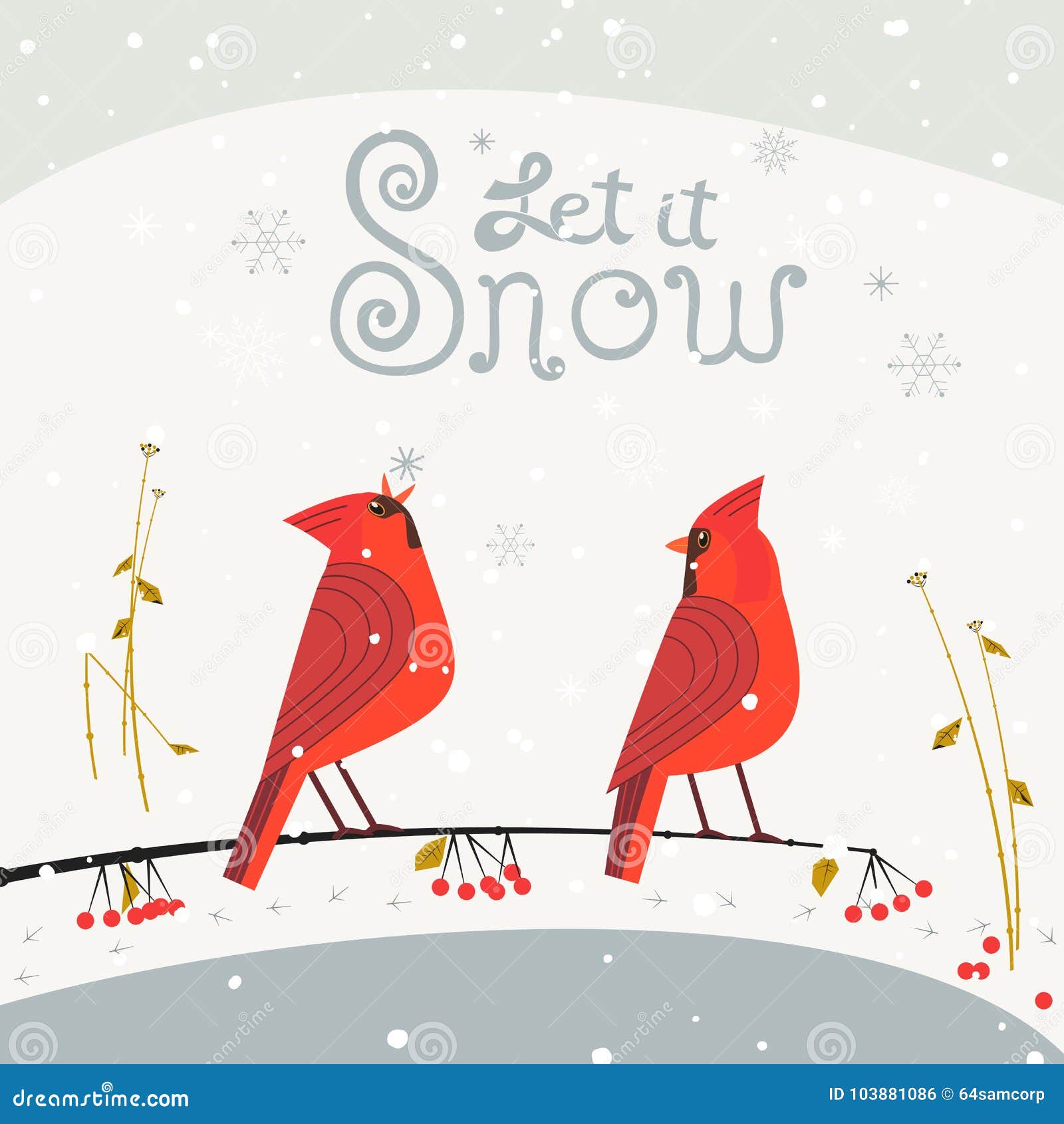 Ensemble Cardinal Rouge Doiseau Illustration De Vecteur